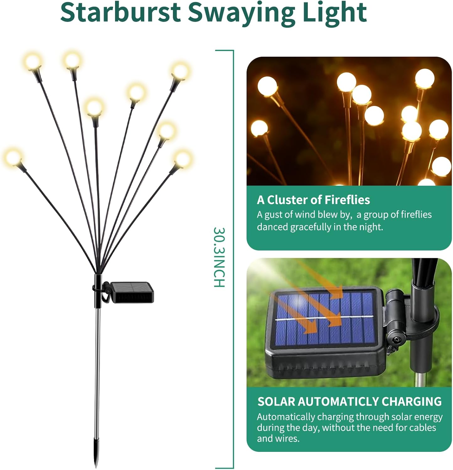 10-Pack Solar Firefly Lights