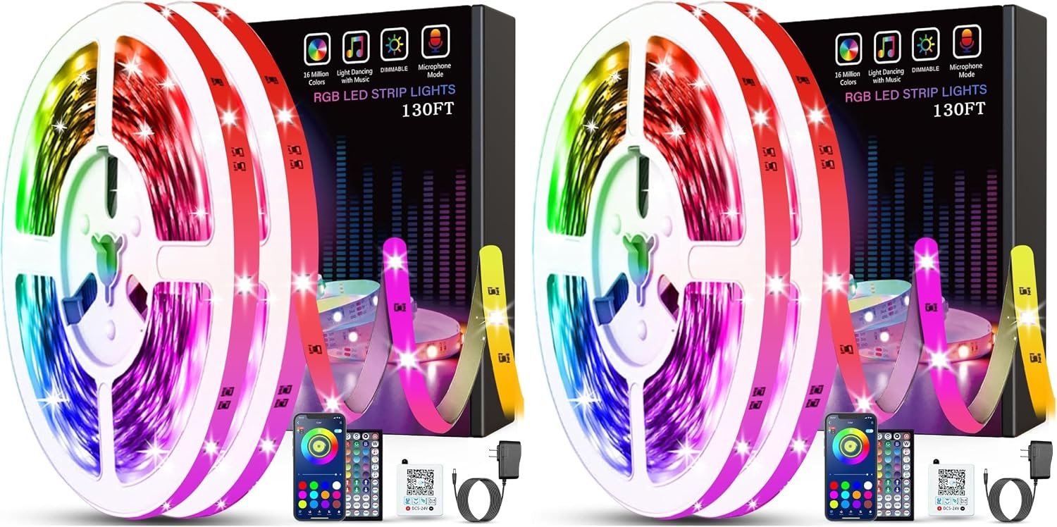 100 ft RGB LED Strip Lights with Remote