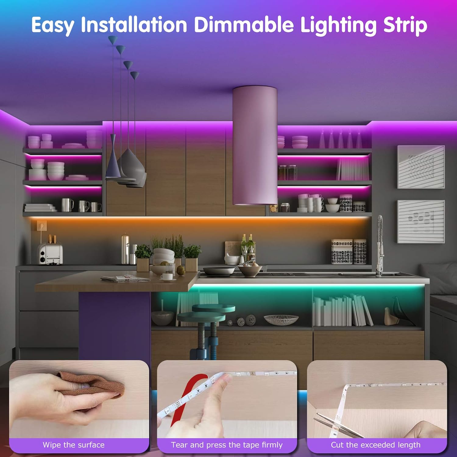100 ft RGB LED Strip Lights with Remote