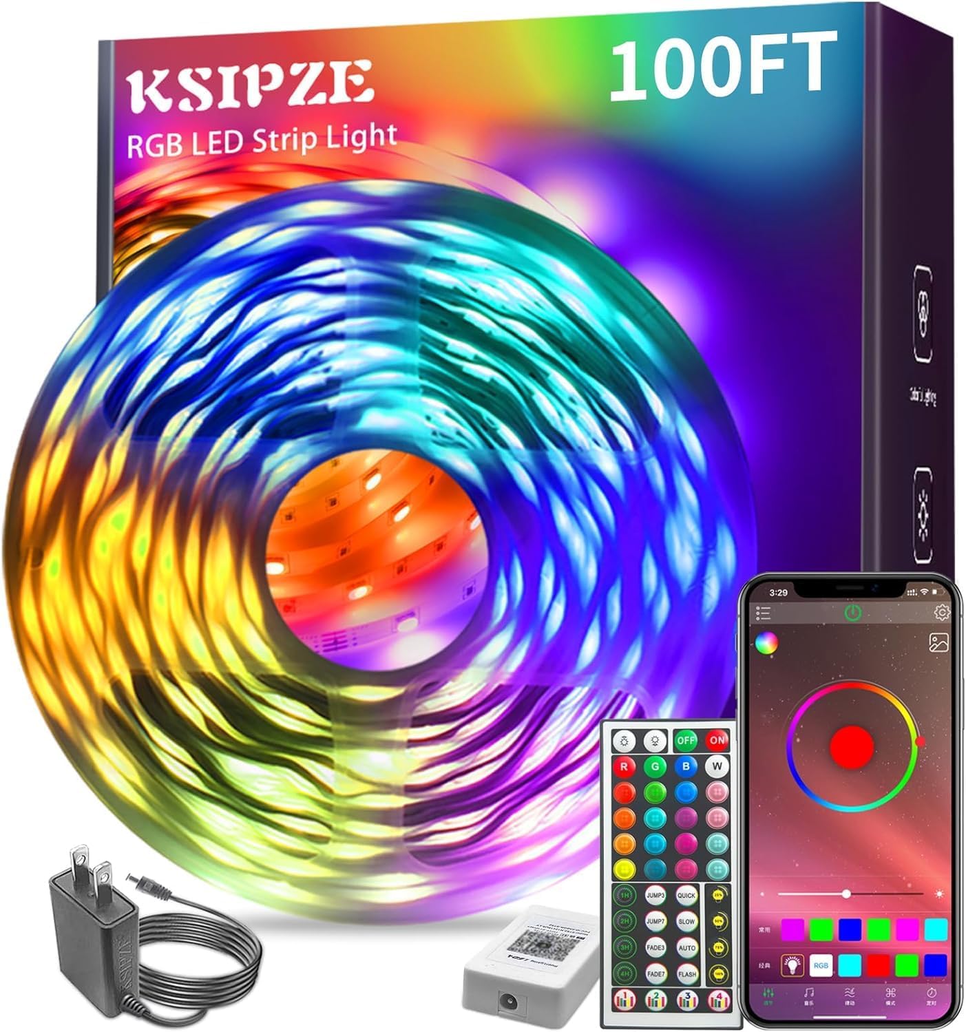 100 ft RGB LED Strip with App Control
