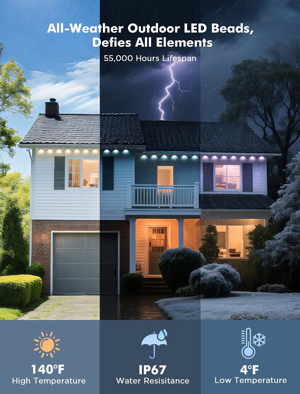 150 ft RGB Permanent Outdoor LED