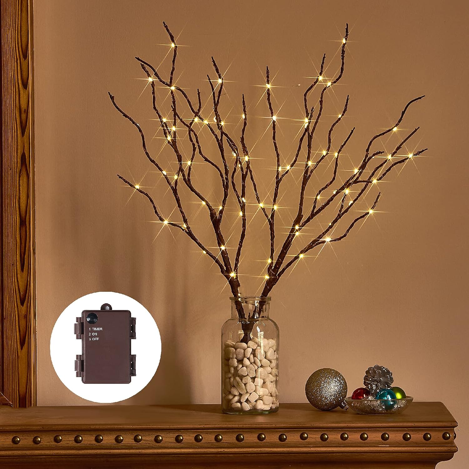 18-inch LED Birch Branches with Timer