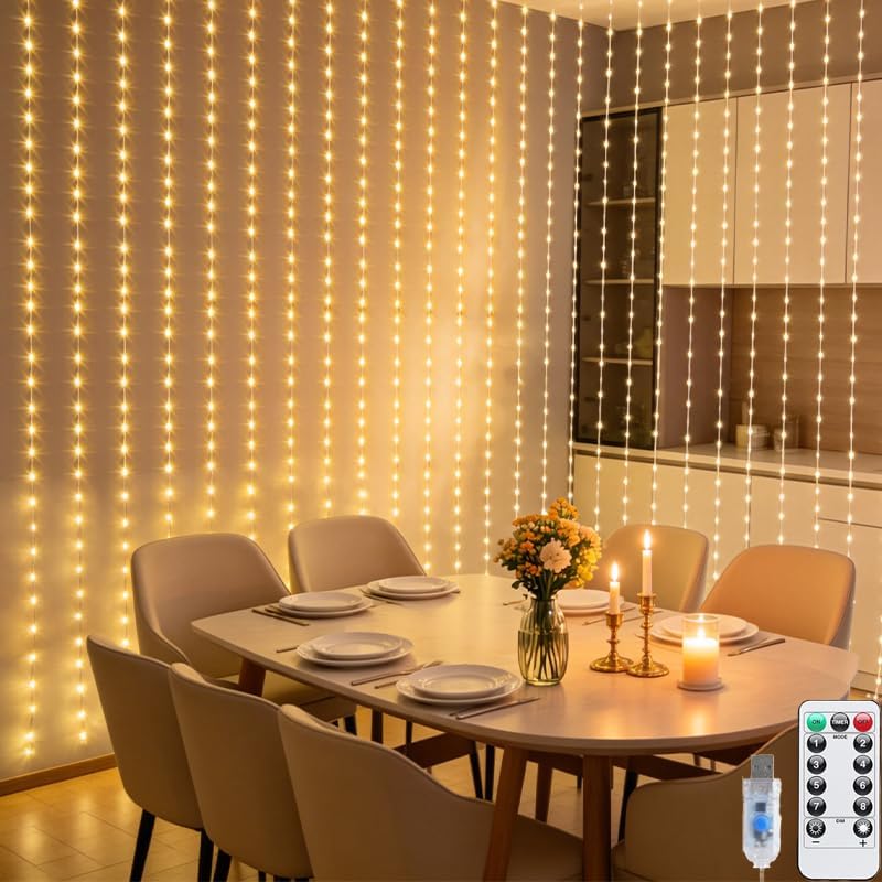 250 LED Warm White Curtain Fairy