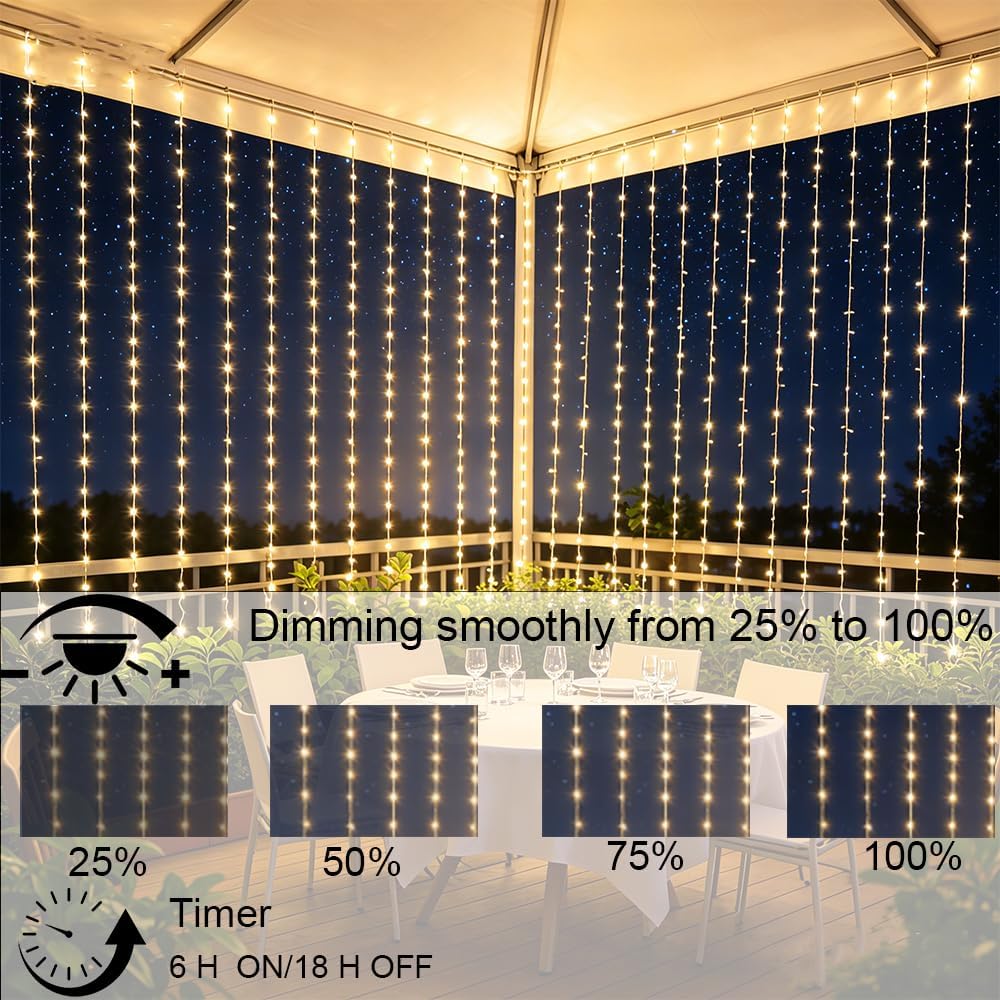 250 LED Warm White Curtain Fairy