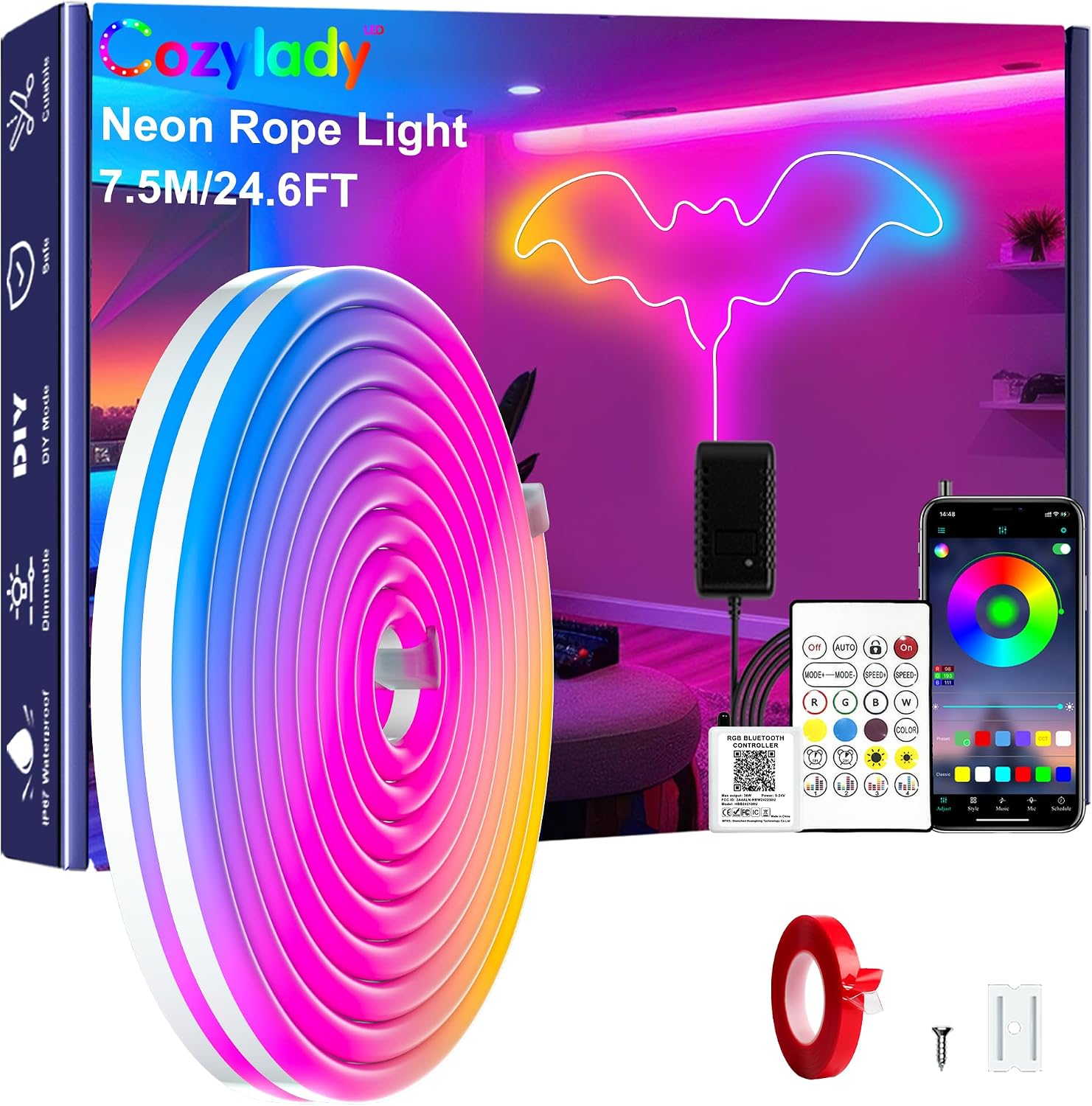 40 ft RGB Neon Rope Light - Two s