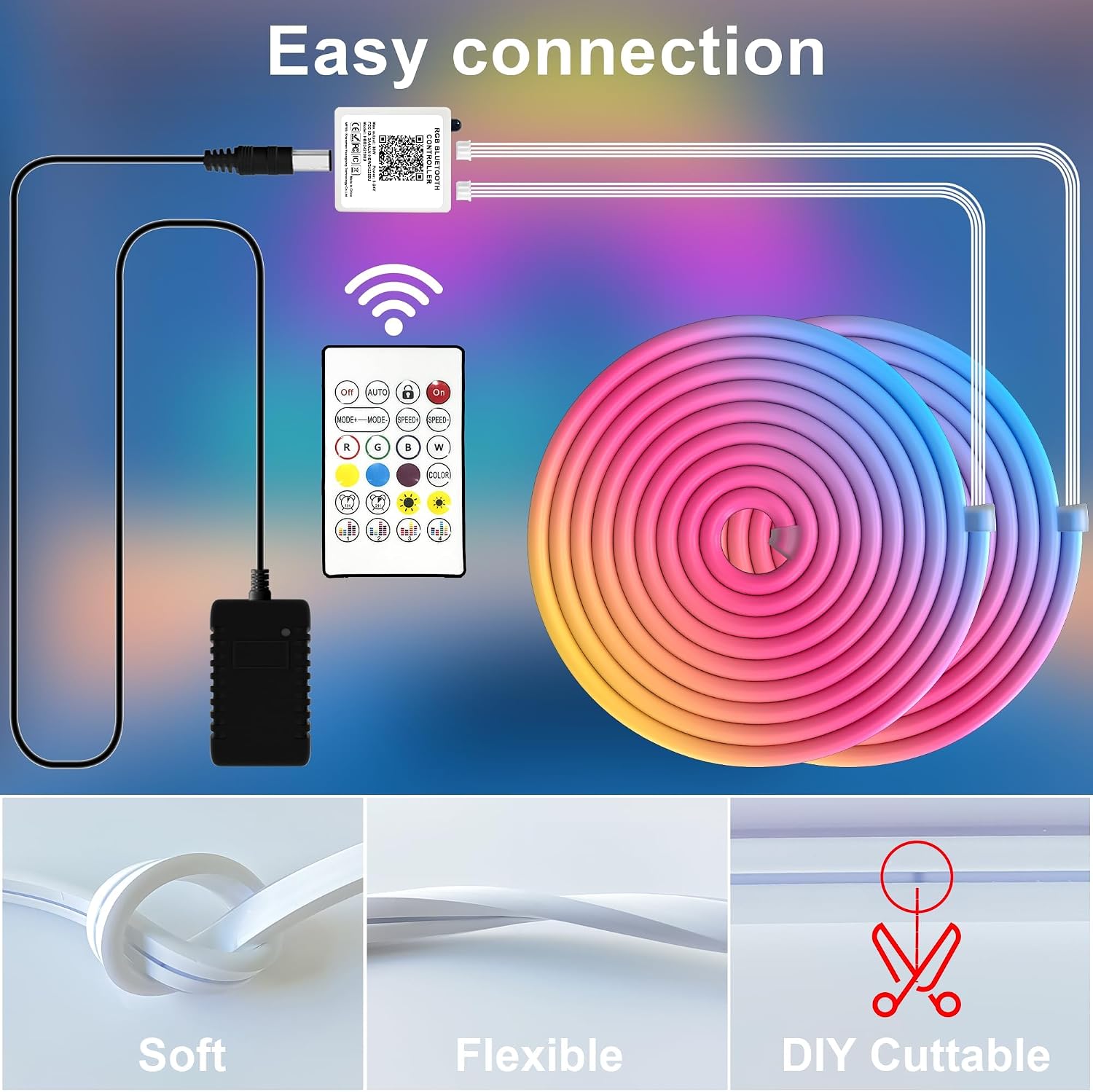40 ft RGB Neon Rope Light - Two s