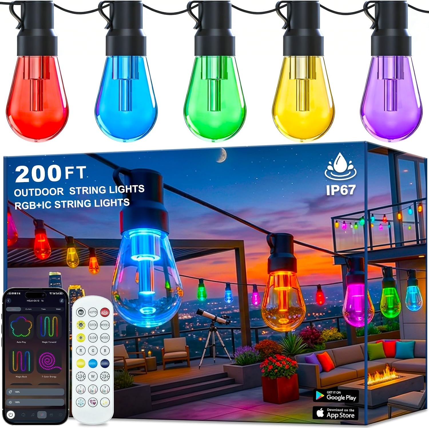 400 ft RGB Outdoor String Lights