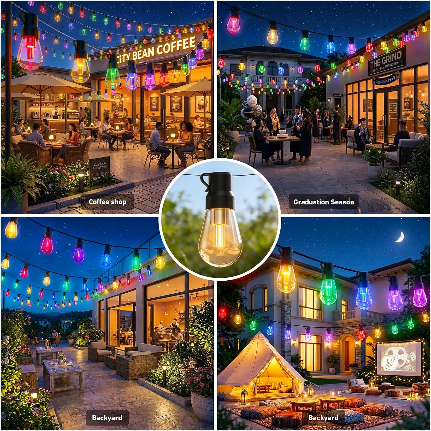 400 ft RGB Outdoor String Lights