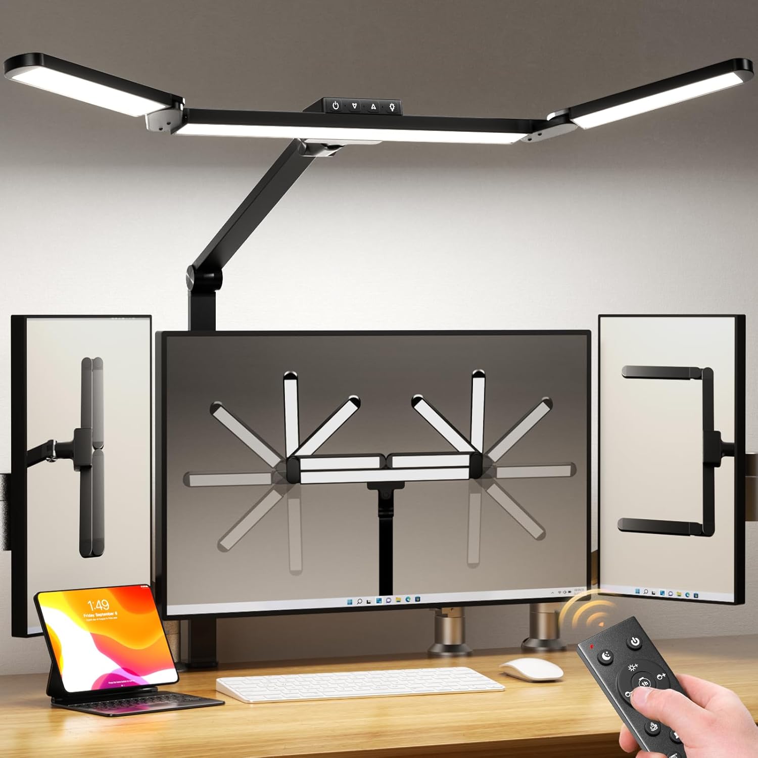 Black Clamp Desk Lamp with Flexible Gooseneck