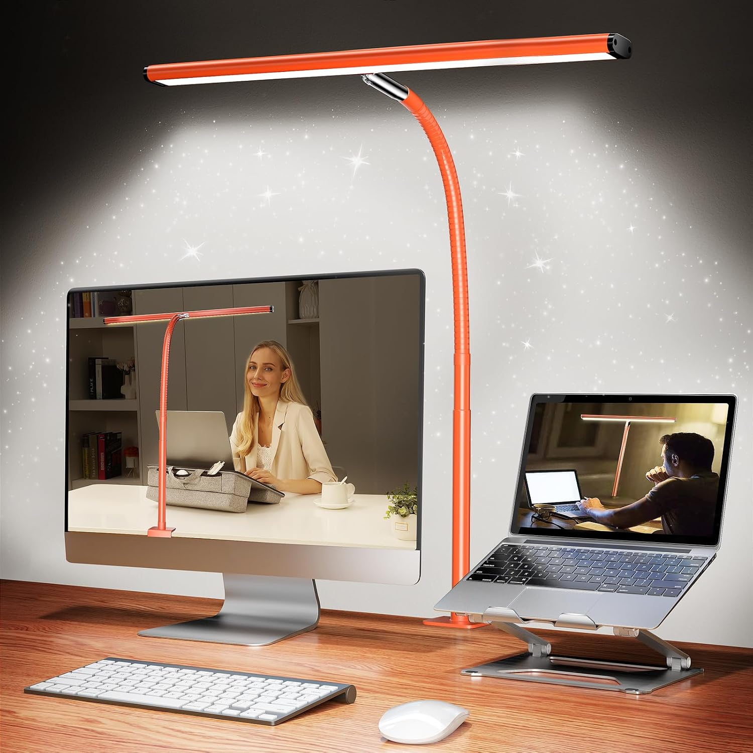 Black Clamp Desk Lamp with Flexible Gooseneck