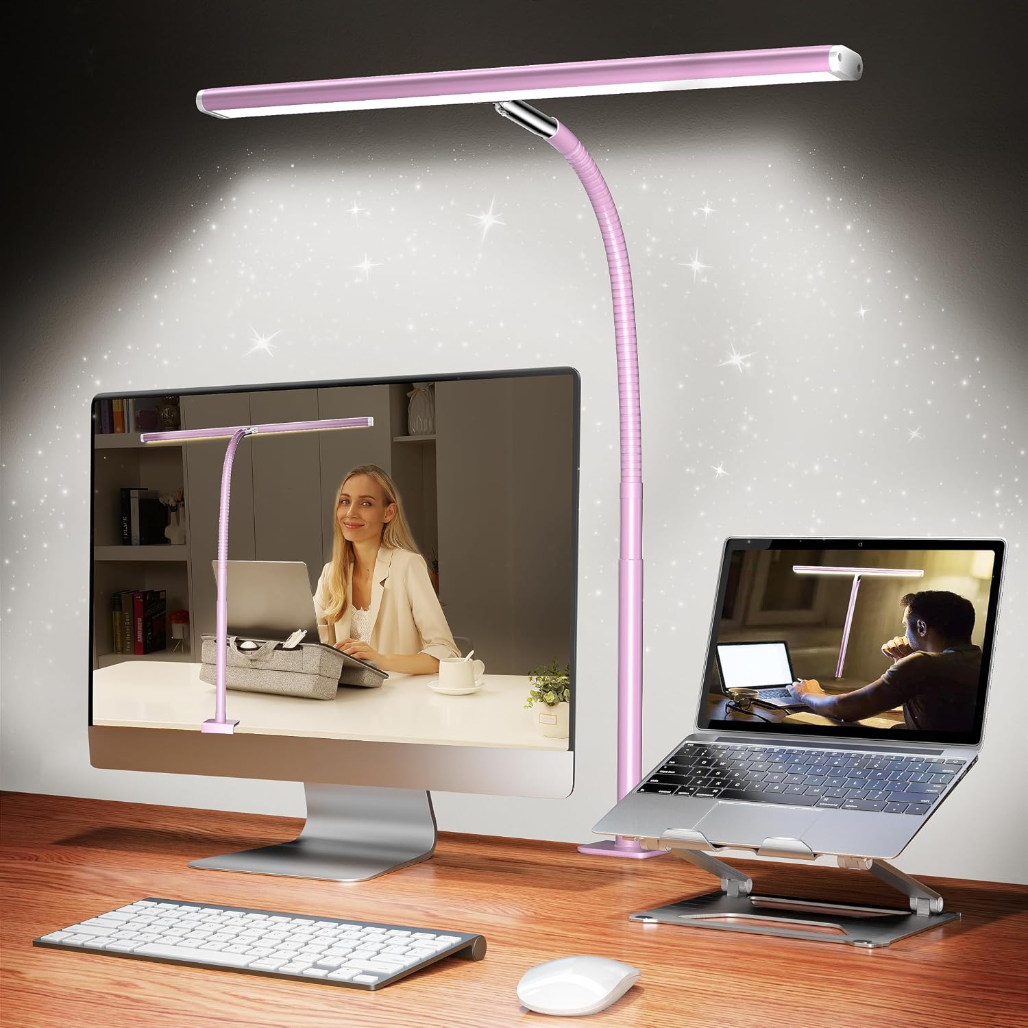 Black Clamp Desk Lamp with Flexible Gooseneck