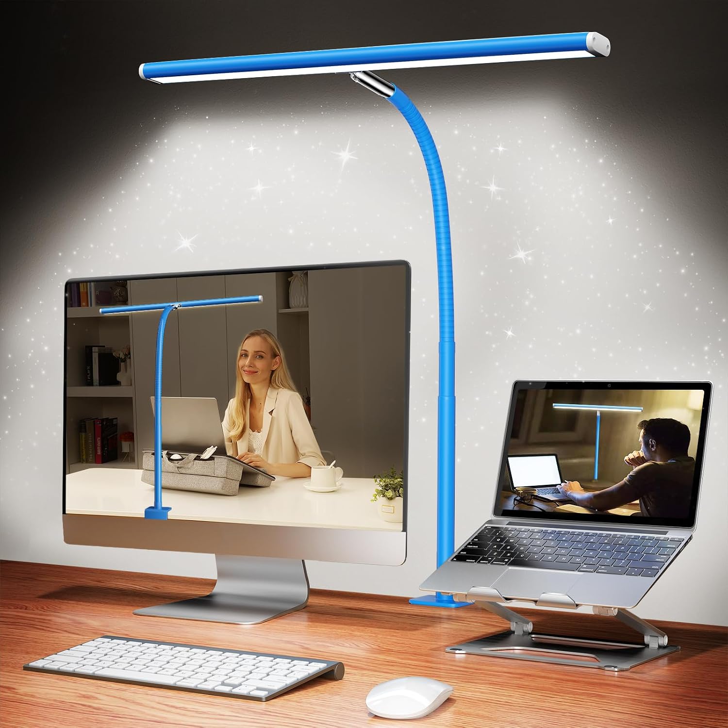 Black Clamp Desk Lamp with Flexible Gooseneck
