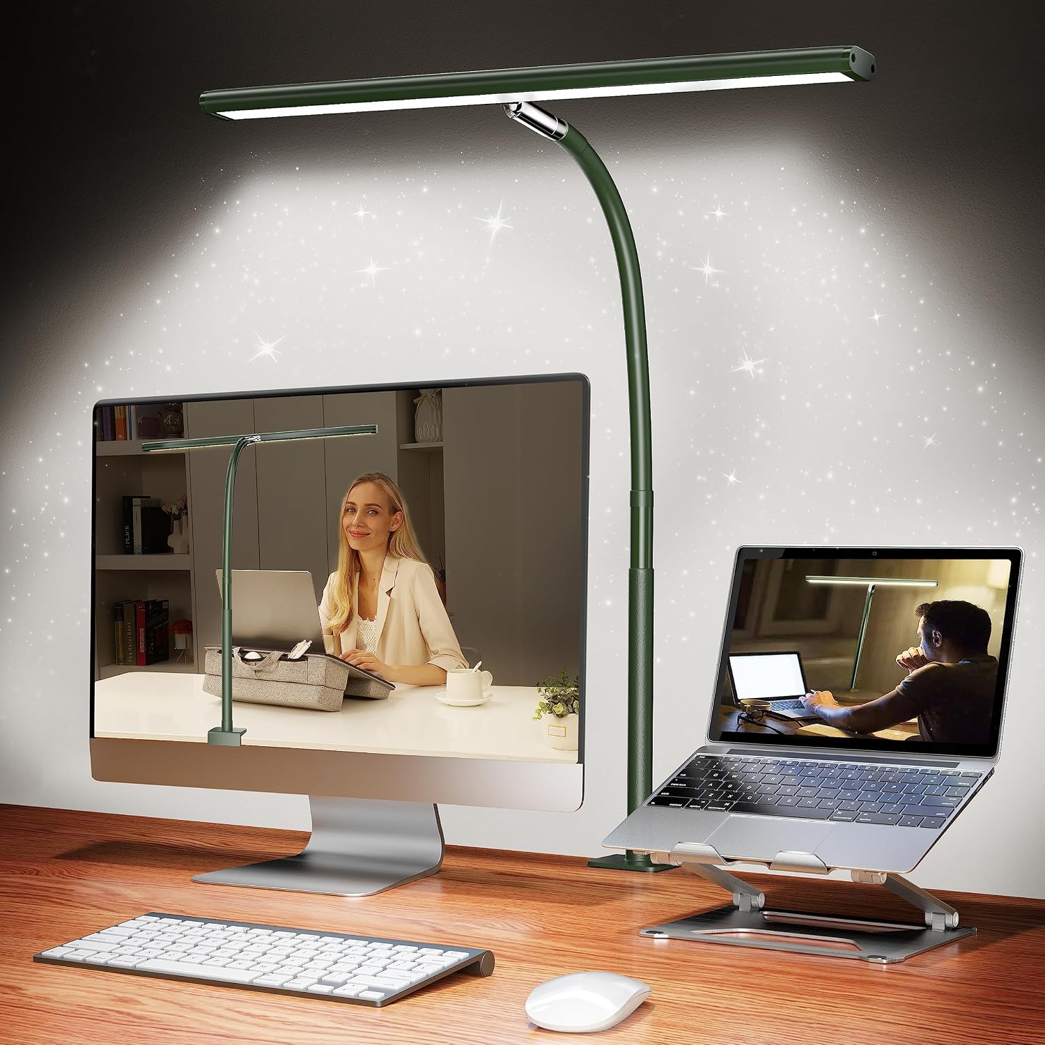 Black Clamp Desk Lamp with Flexible Gooseneck