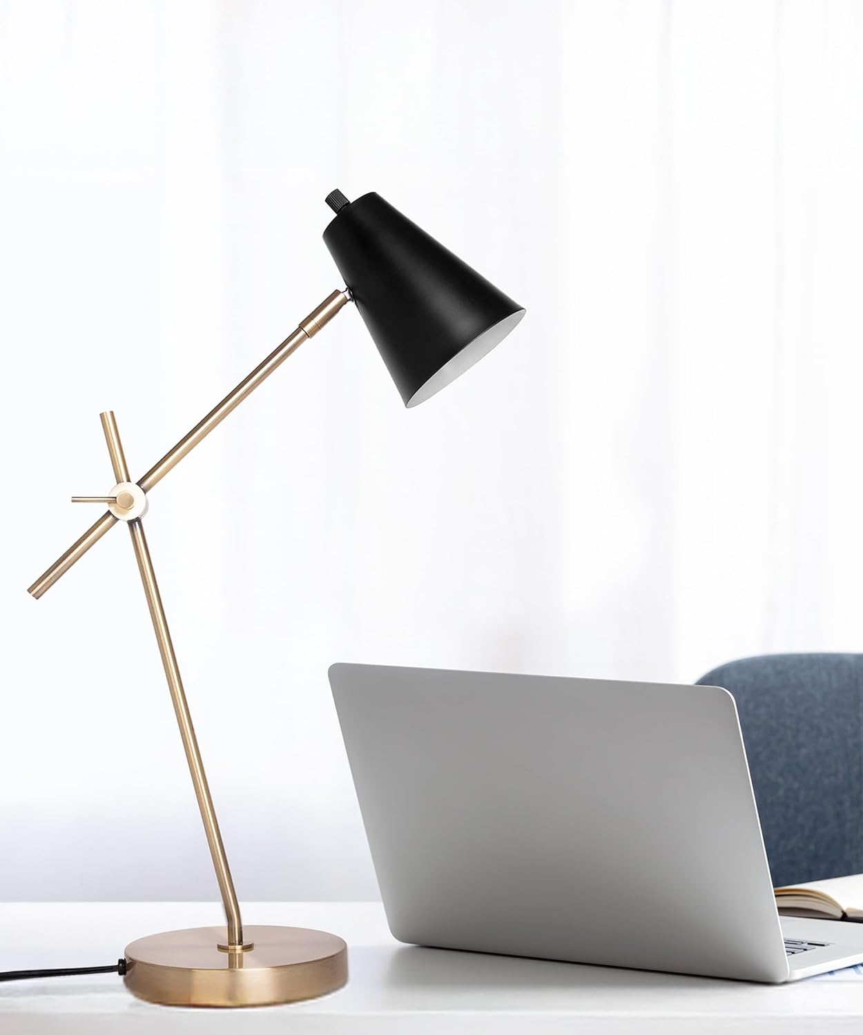 Black Cone Brass Table Lamp