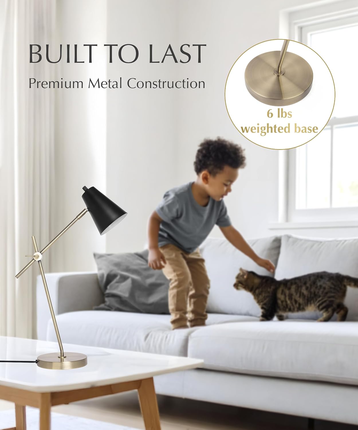 Black Cone Brass Table Lamp