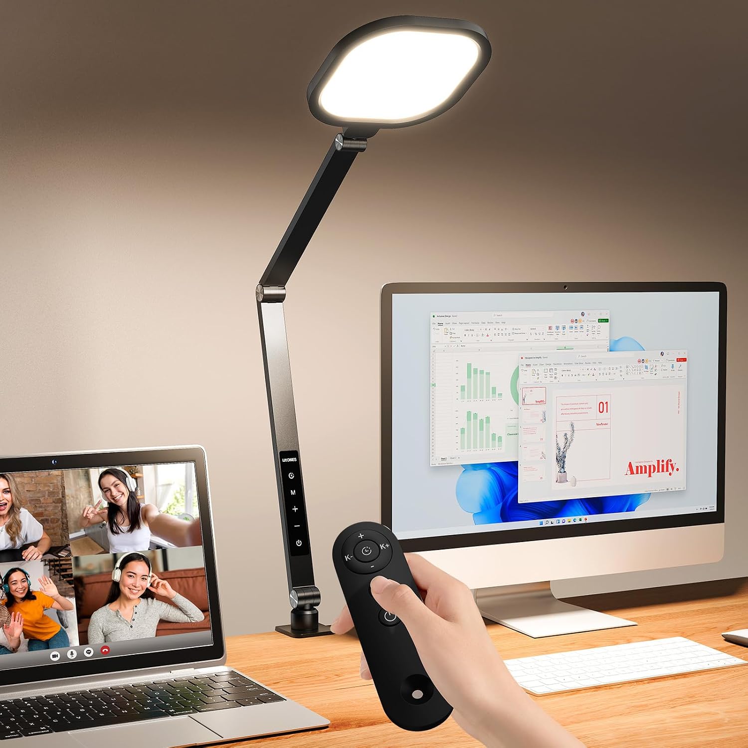 Black Dual-Sided Clamp LED Desk Lamp