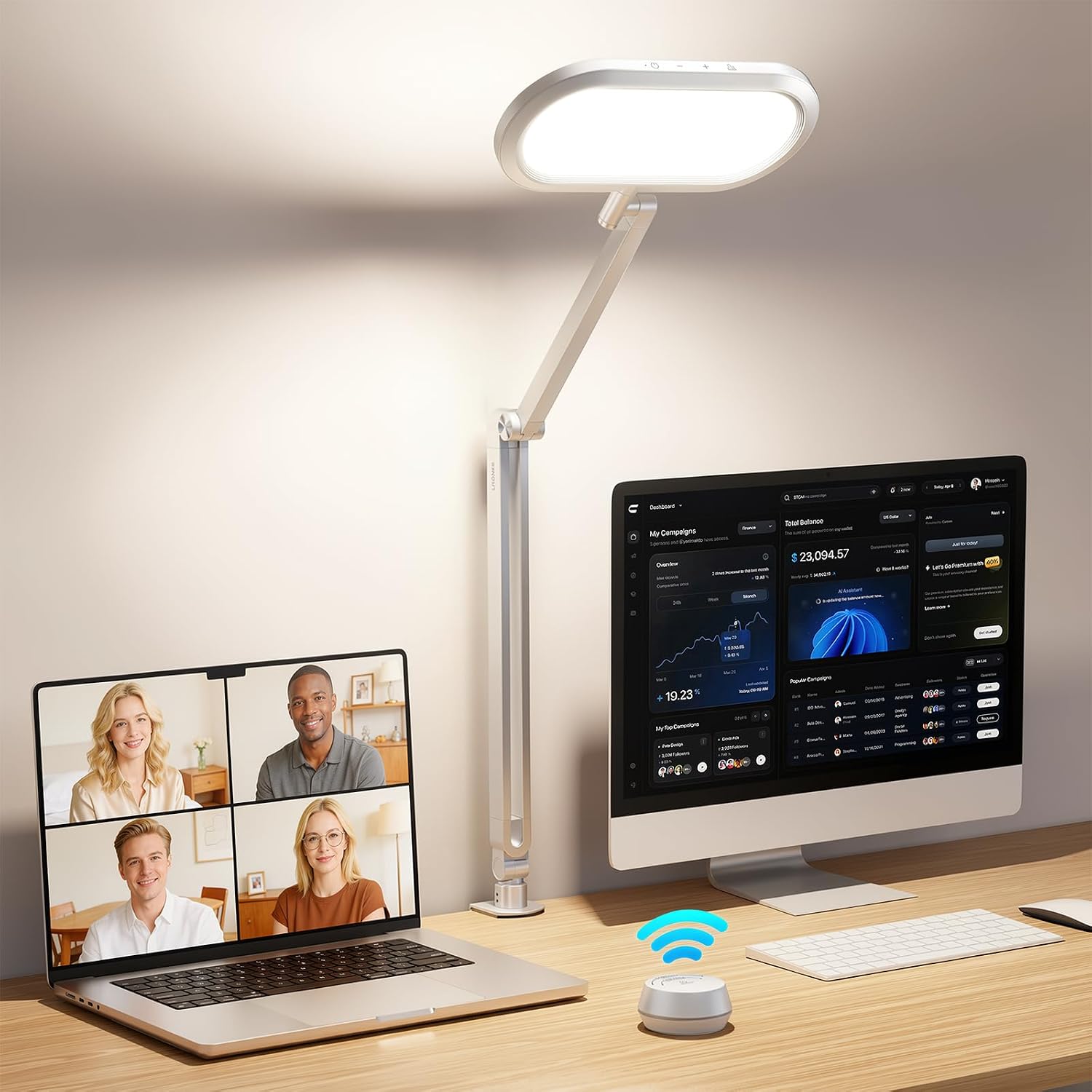 Black Dual-Sided Clamp LED Desk Lamp