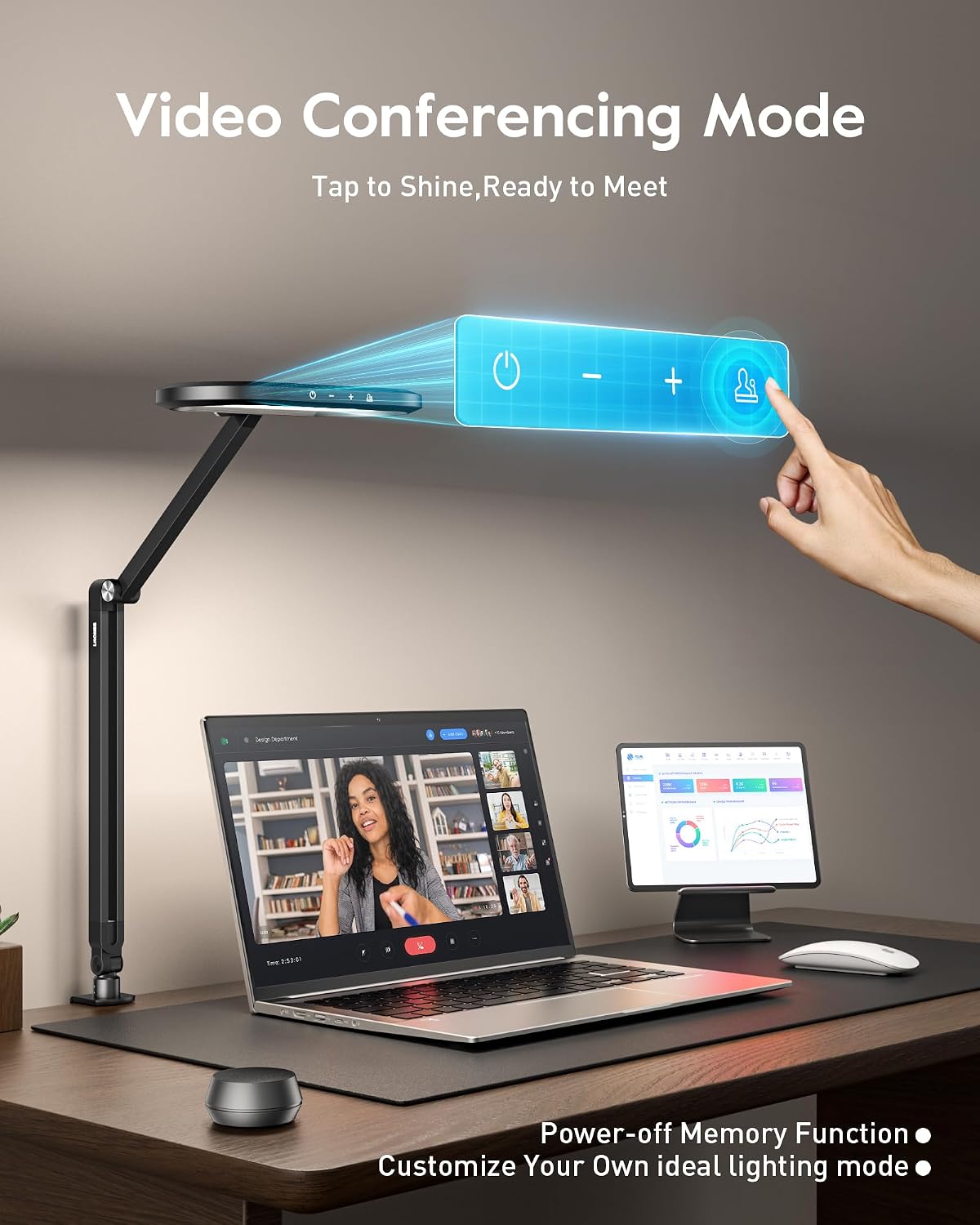 Black Dual-Sided Clamp LED Desk Lamp