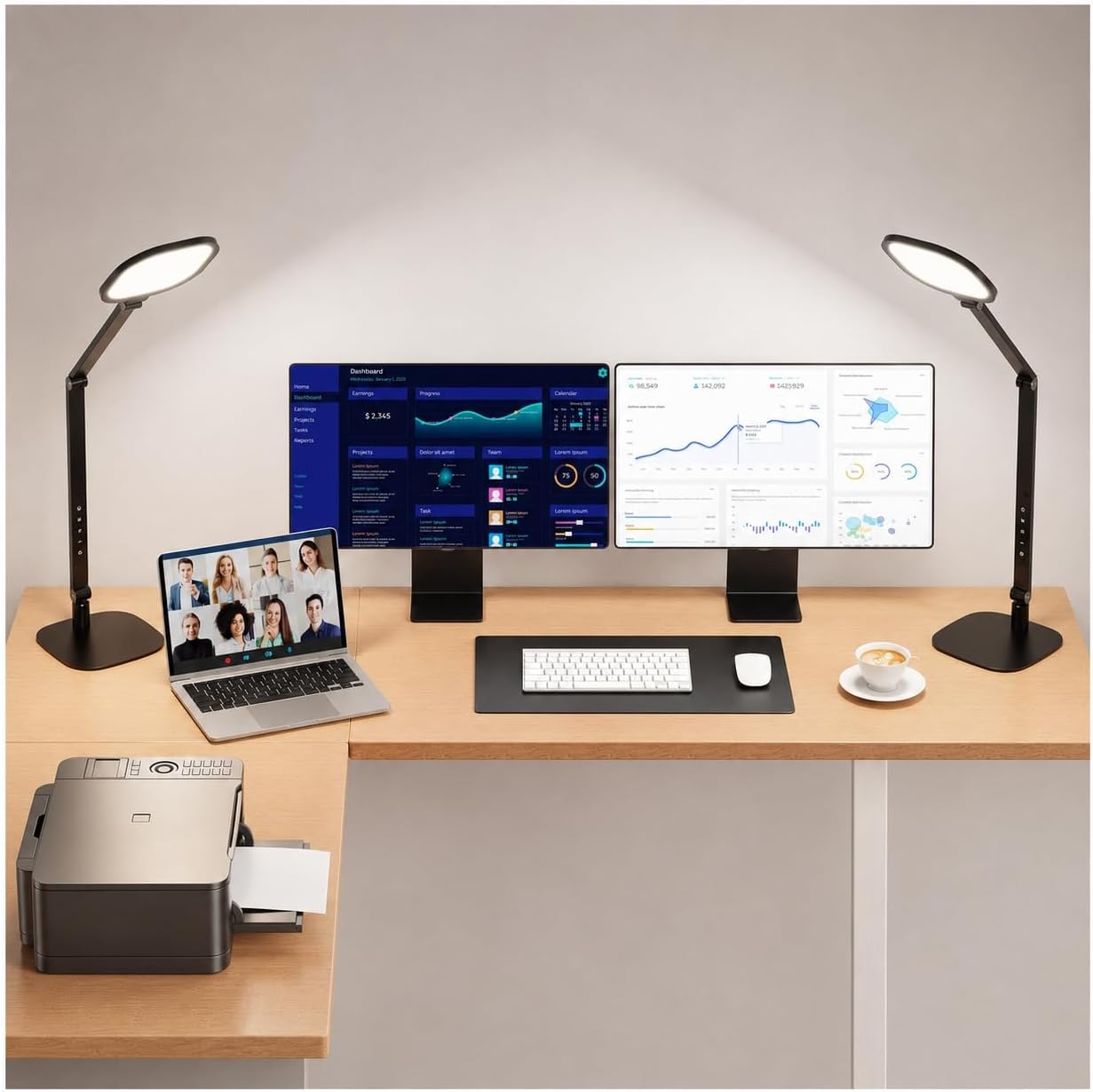 Black Flexible Arm LED Desk Lamp