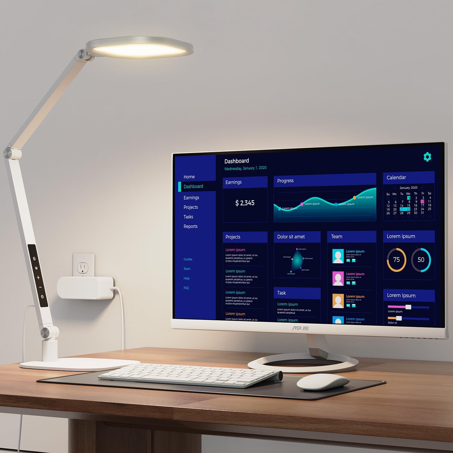 Black Flexible Arm LED Desk Lamp