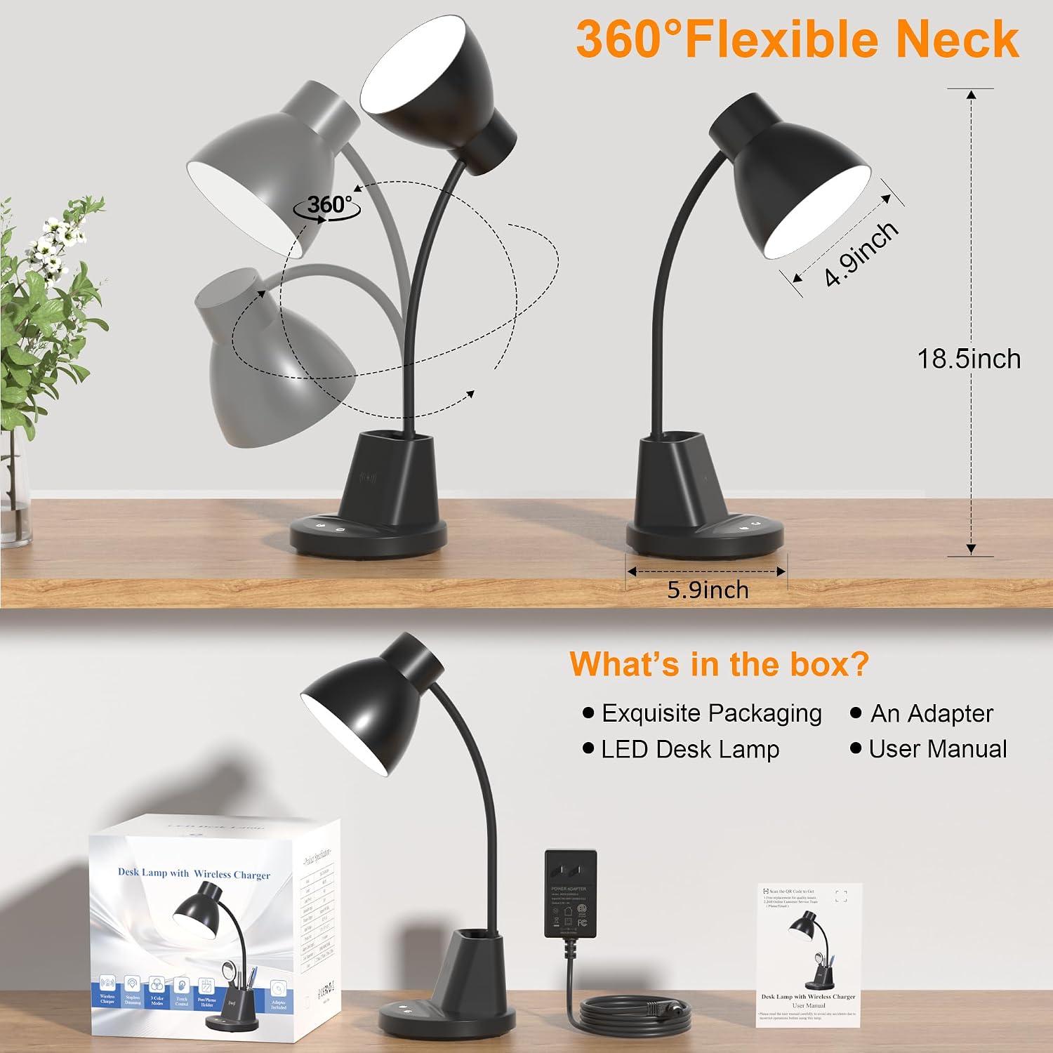 Black LED Desk Lamp