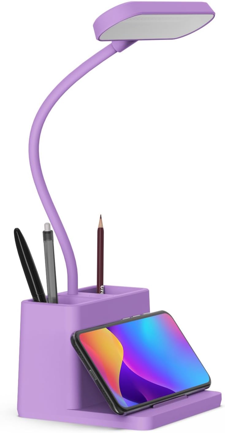 Black LED Desk Lamp Pen Holder