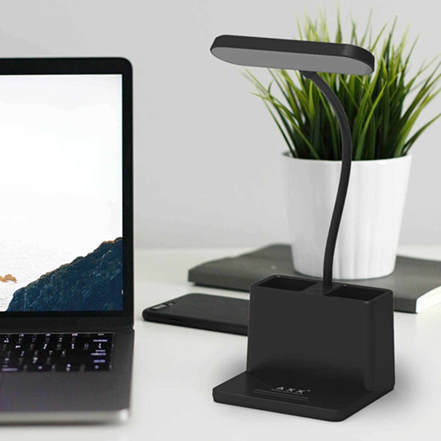 Black LED Desk Lamp Pen Holder