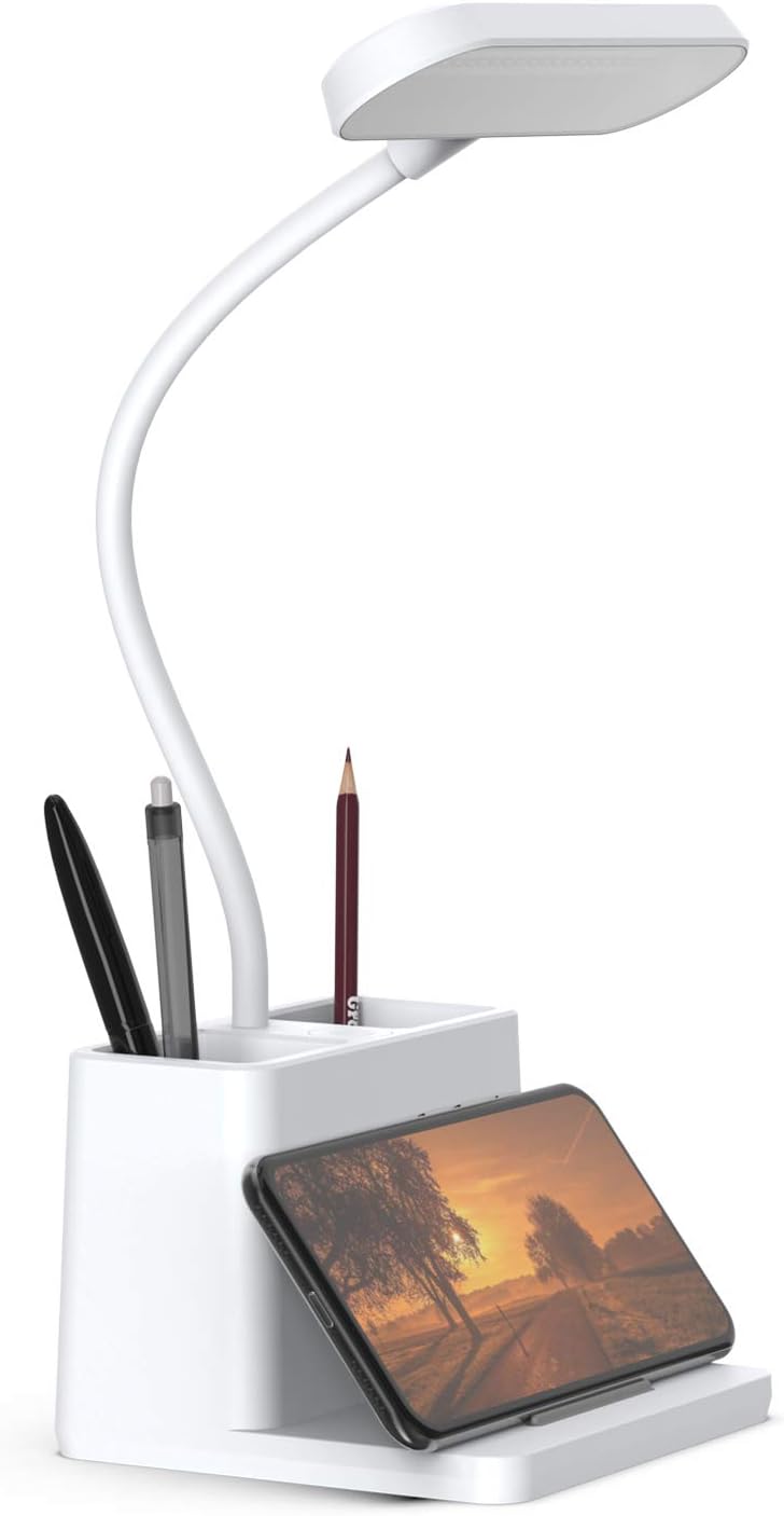Black LED Desk Lamp Pen Holder