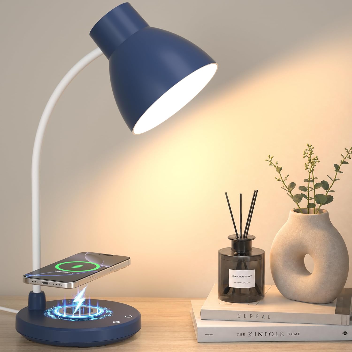 Black LED Desk Lamp with 10W Wireless Charger