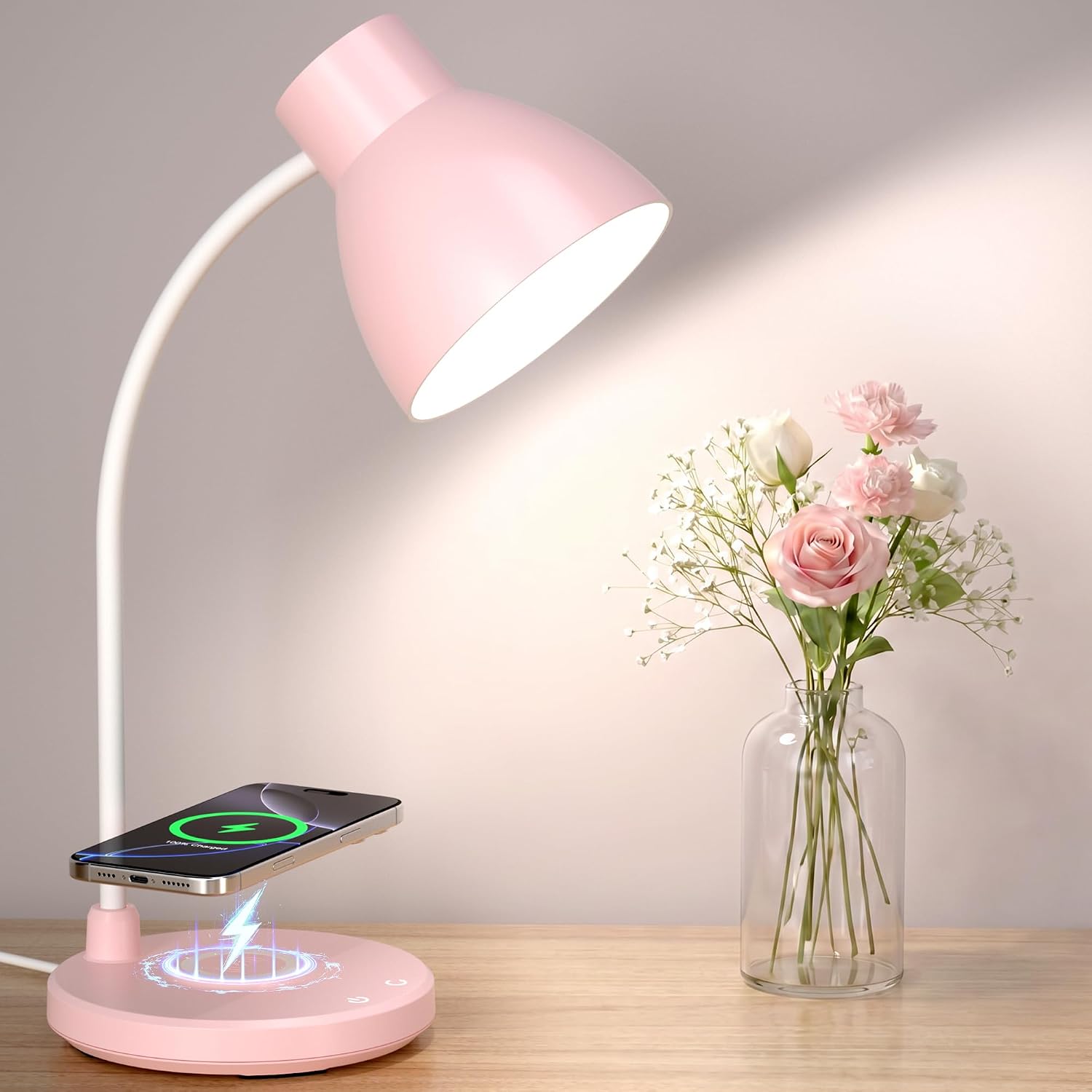 Black LED Desk Lamp with 10W Wireless Charger