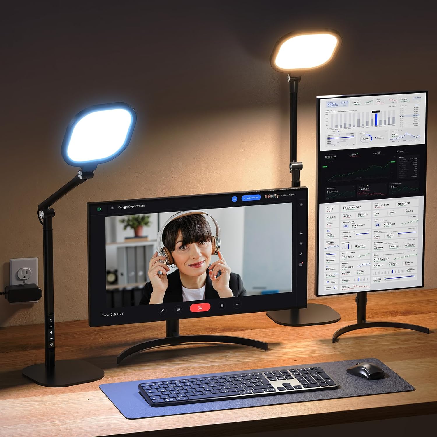 Black LED Desk Lamp with Adjustable Arm