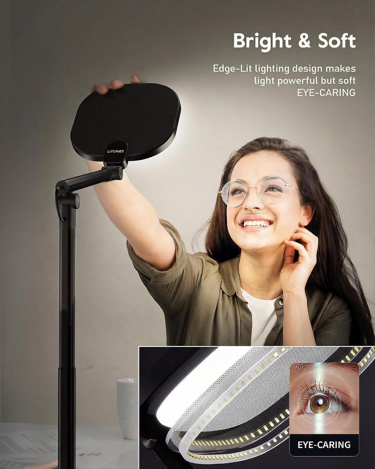 Black LED Desk Lamp with Adjustable Arm