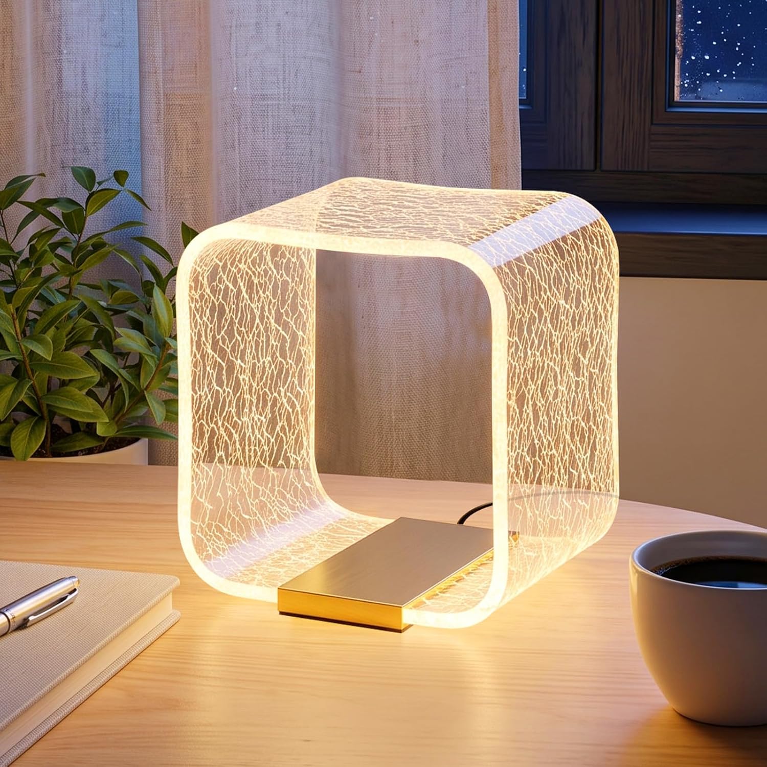 Circular Glitter LED Table Lamp