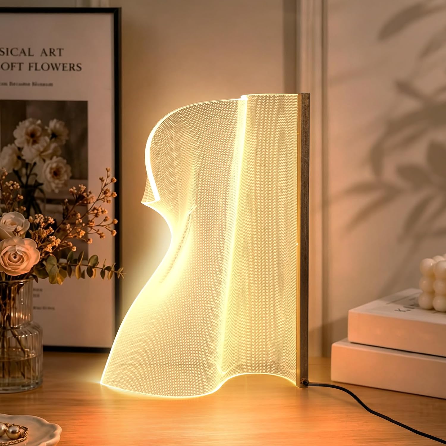 Circular Glitter LED Table Lamp