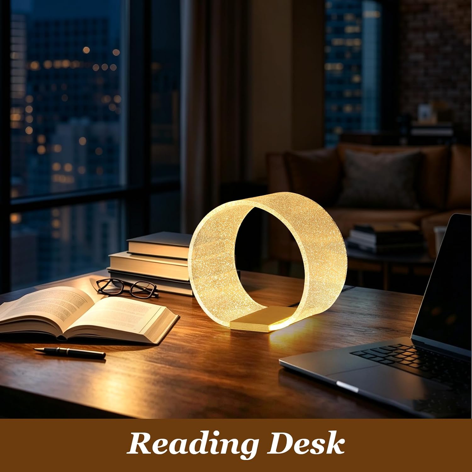 Circular Glitter LED Table Lamp