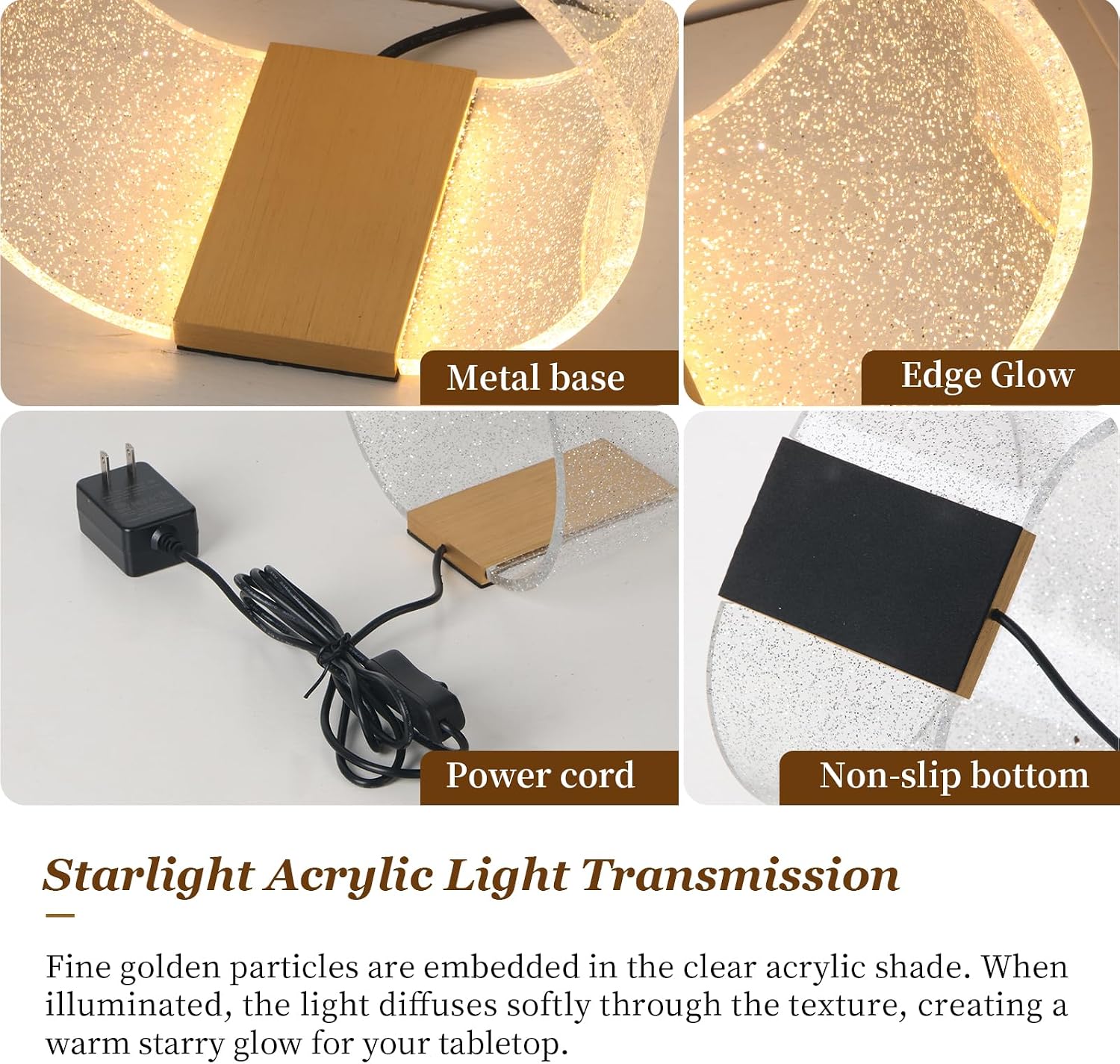 Circular Glitter LED Table Lamp