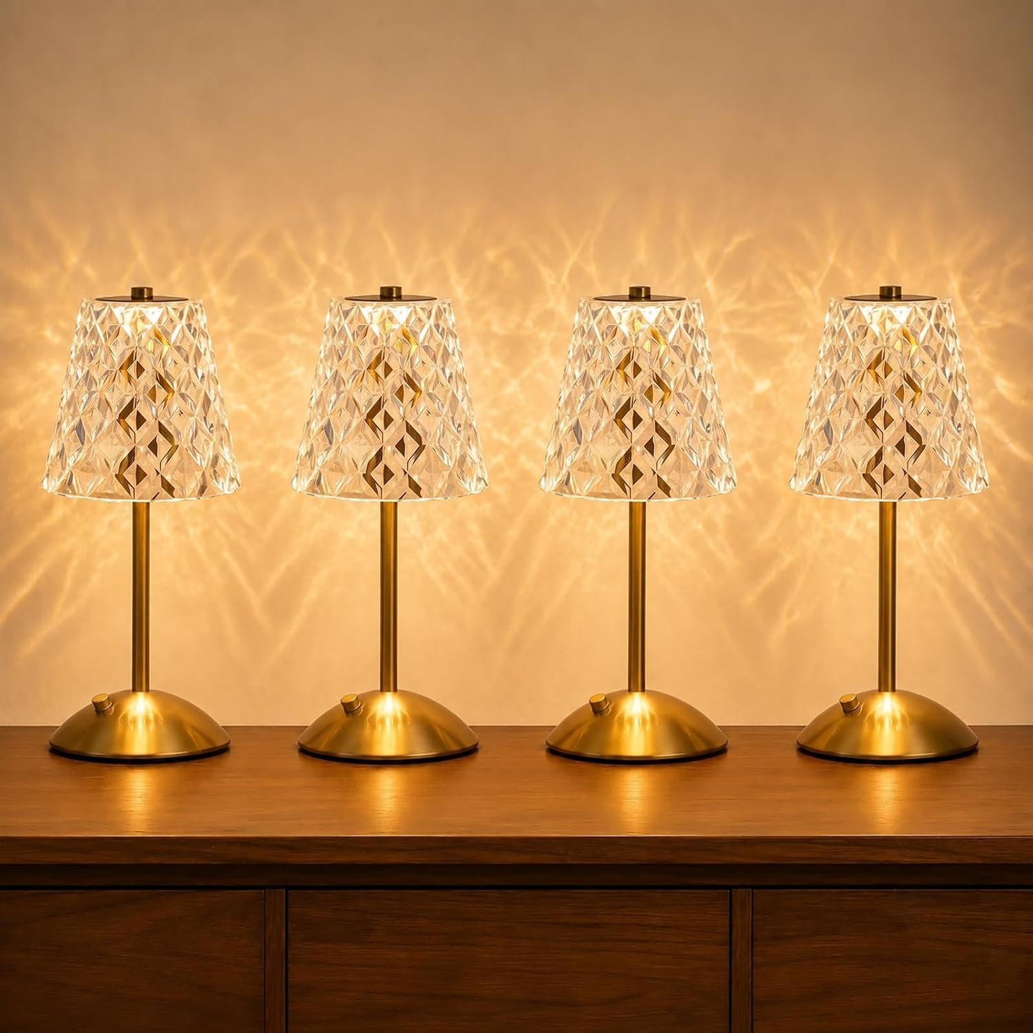Cordless Crystal Cone Lamp
