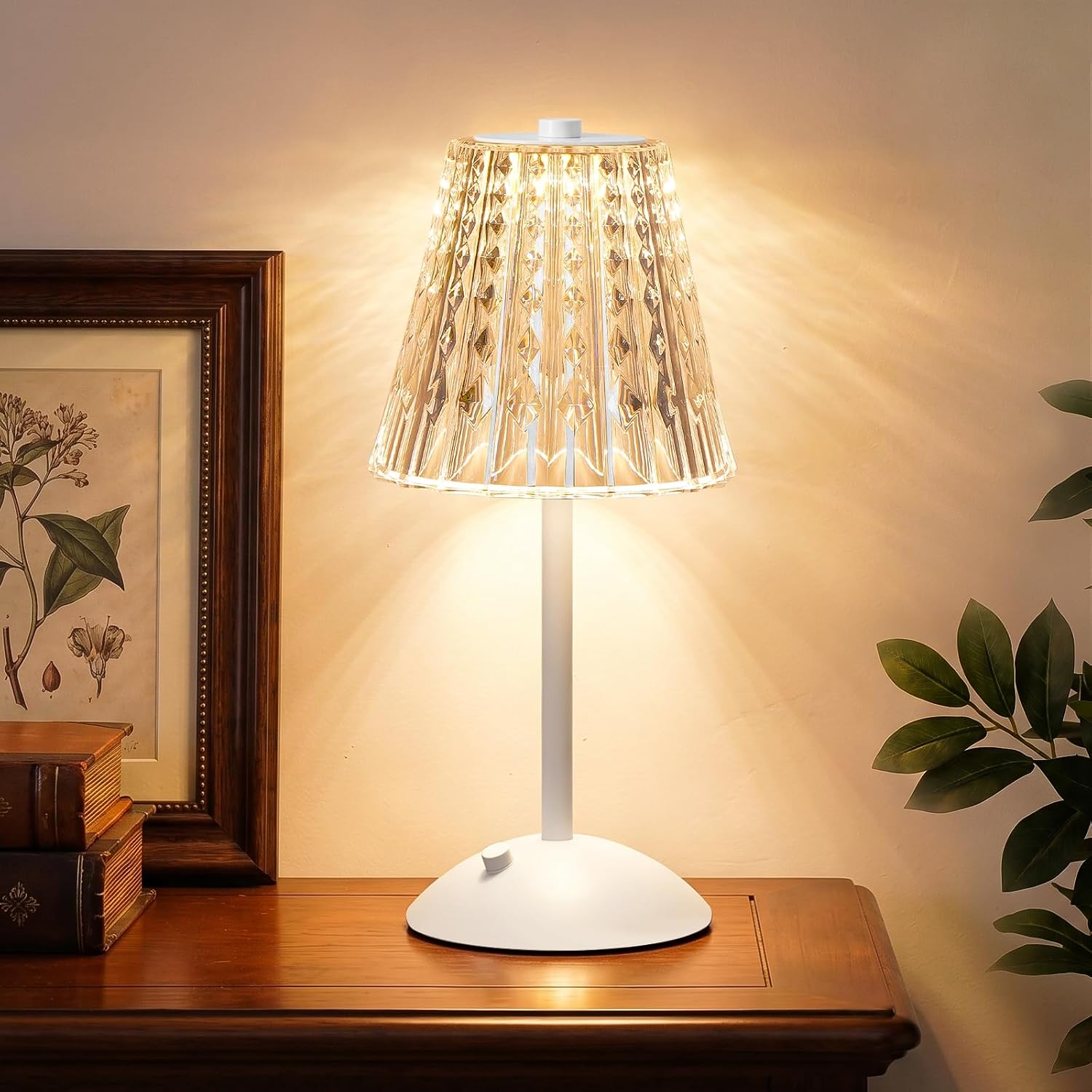 Cordless Crystal Cone Lamp