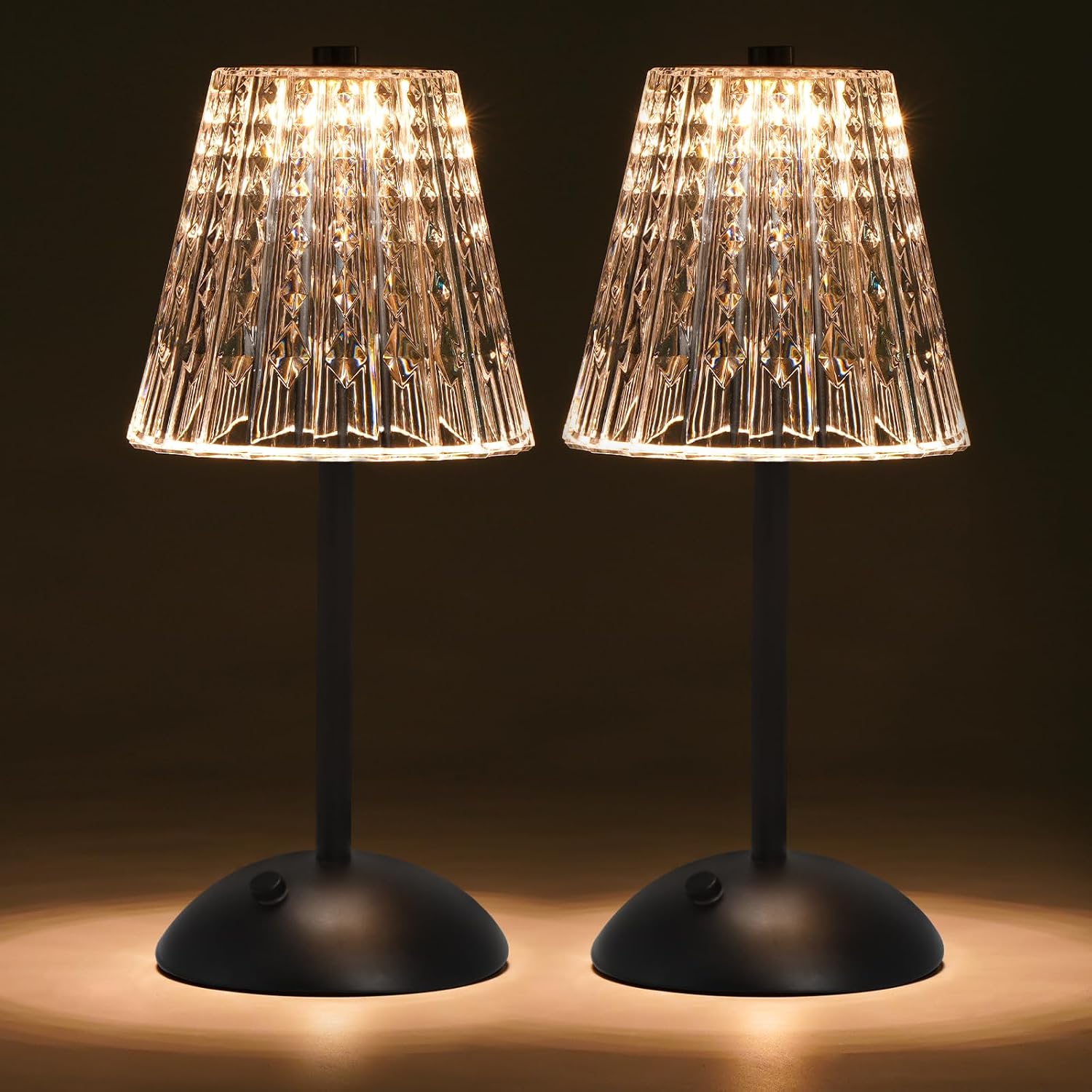 Cordless Crystal Cone Lamp
