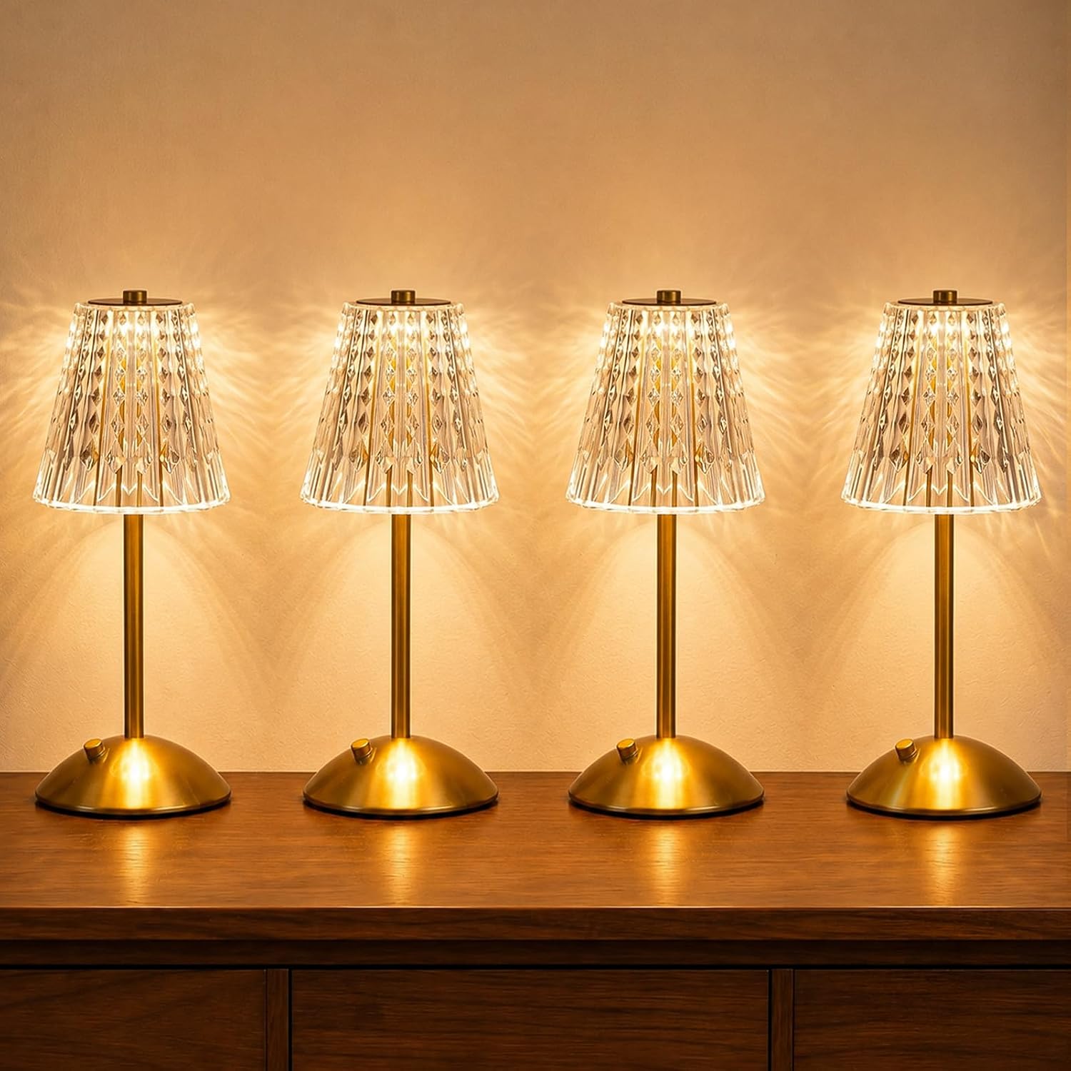 Cordless Crystal Cone Lamp