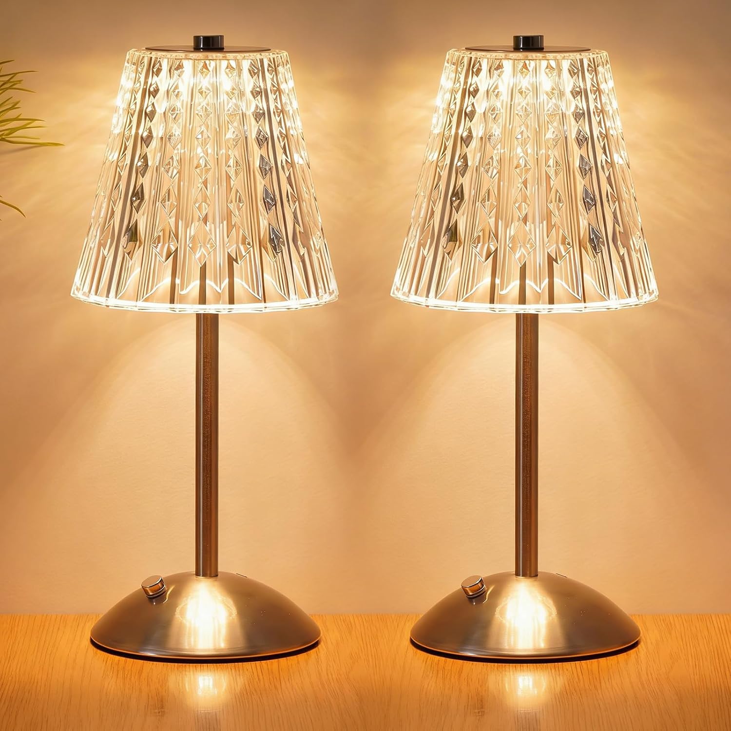 Cordless Crystal Cone Lamp