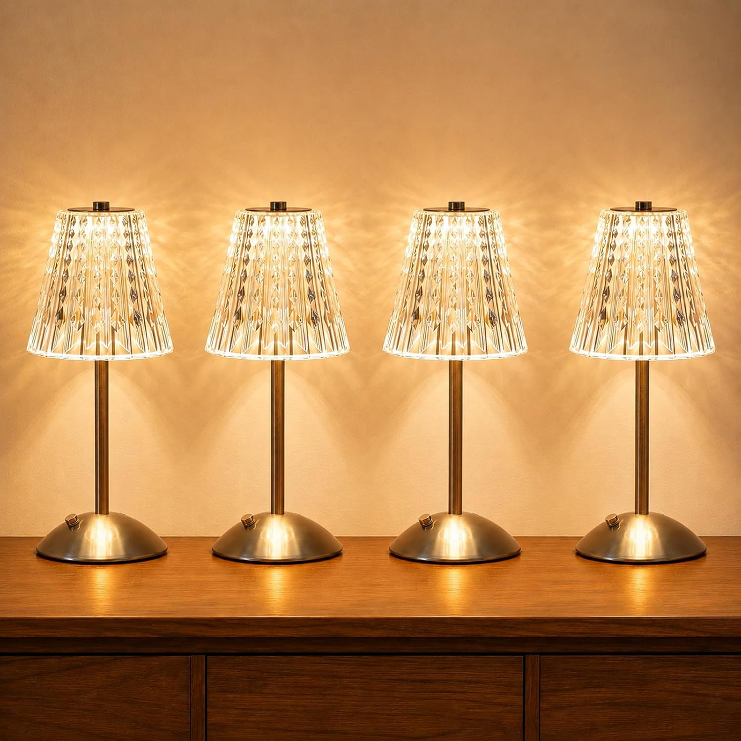 Cordless Crystal Cone Lamp