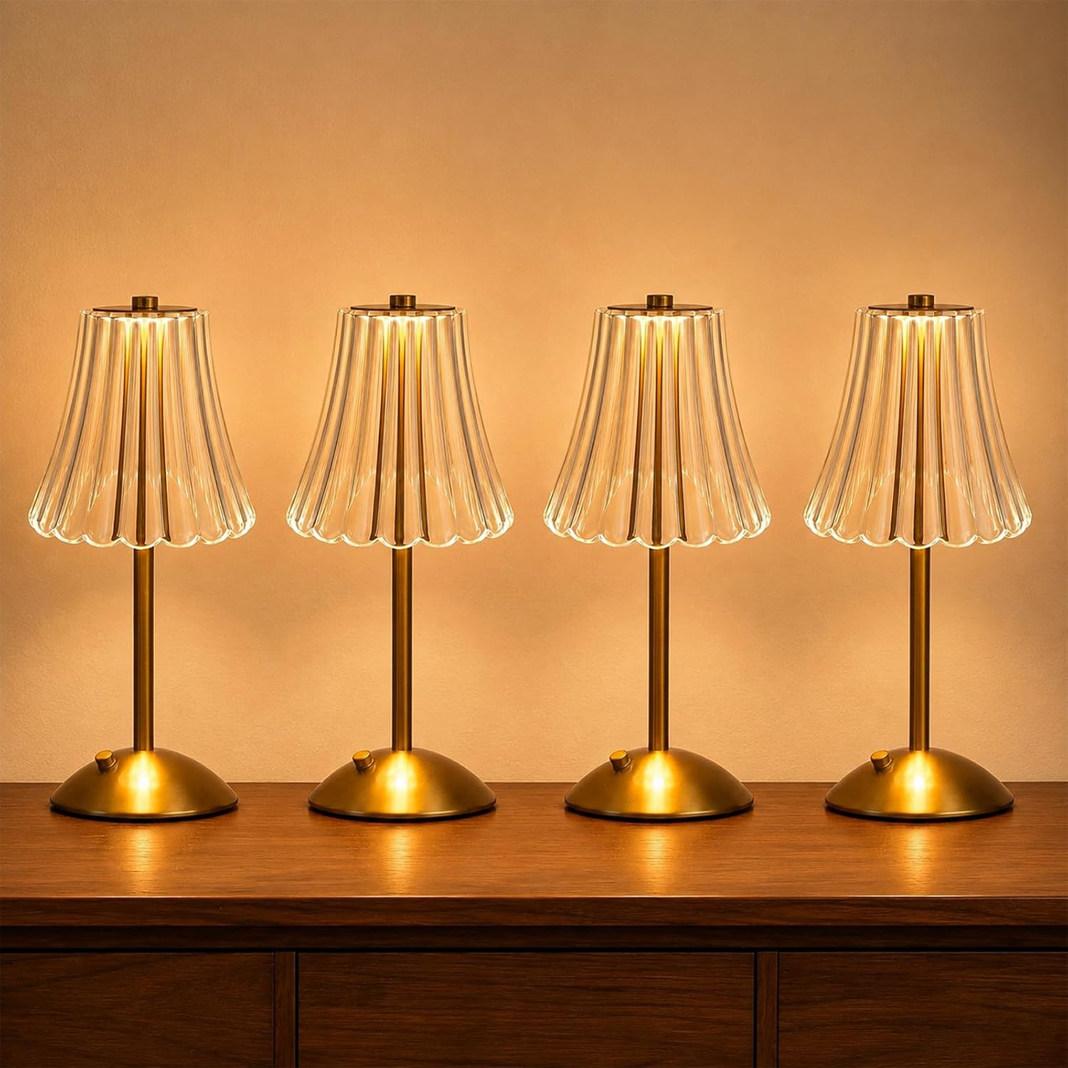 Cordless Crystal Cone Lamp