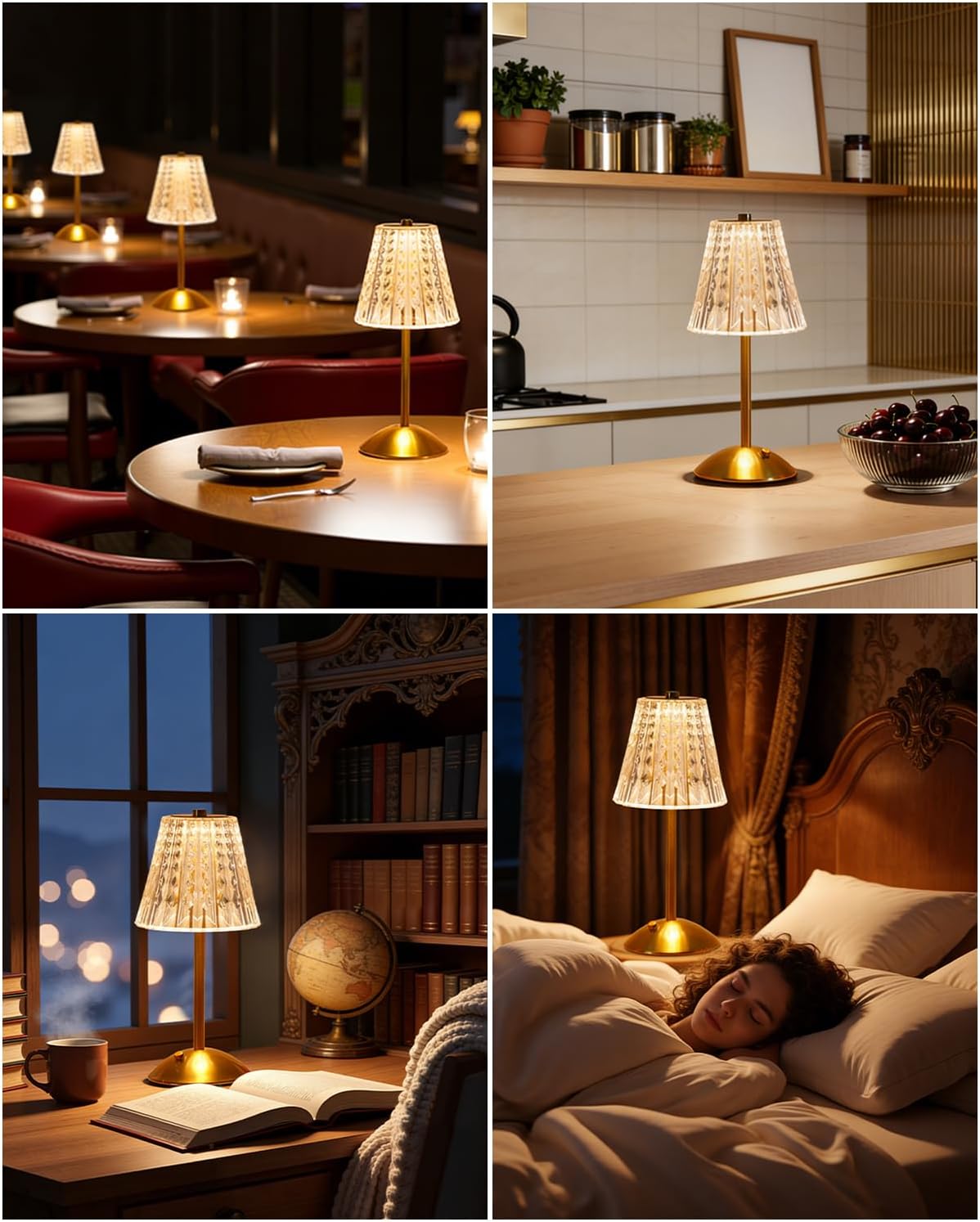 Cordless Crystal Cone Lamp
