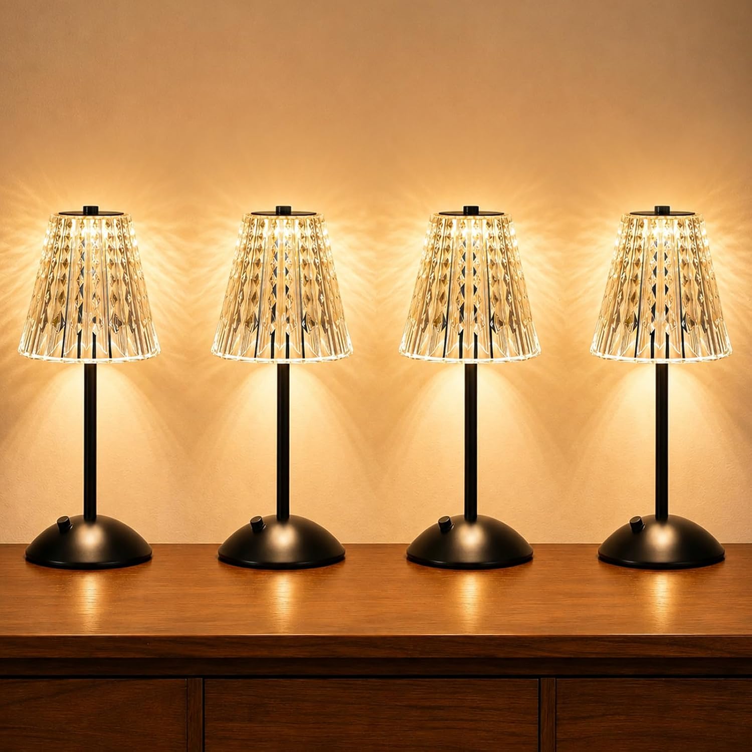 Cordless Crystal Cone Lamp