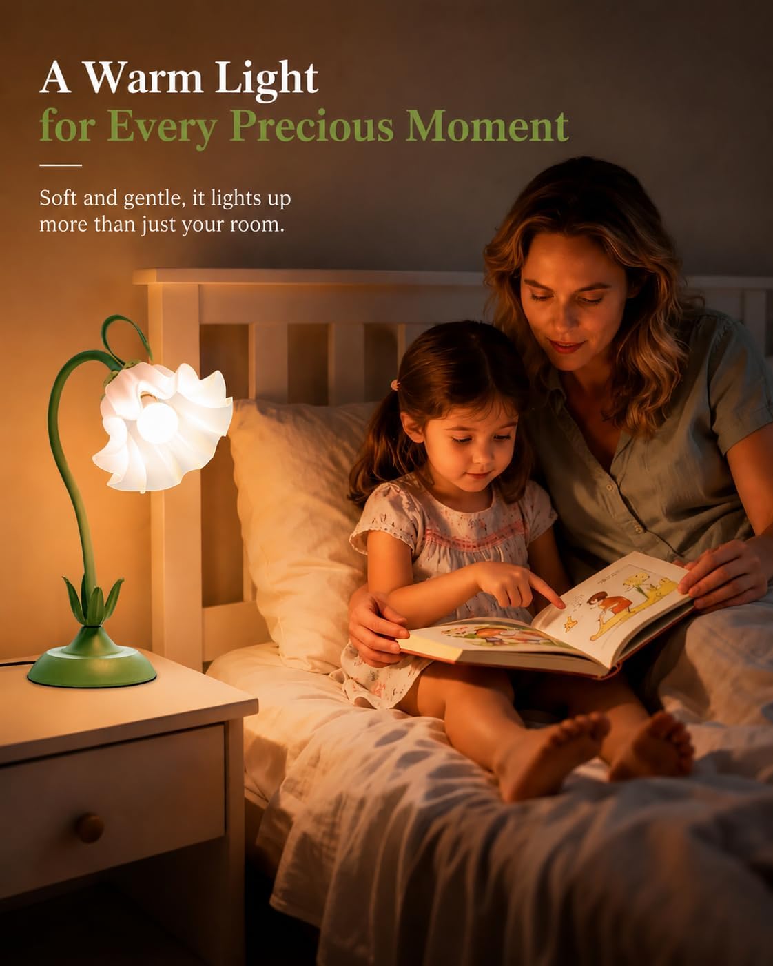 Green Floral Table Lamp