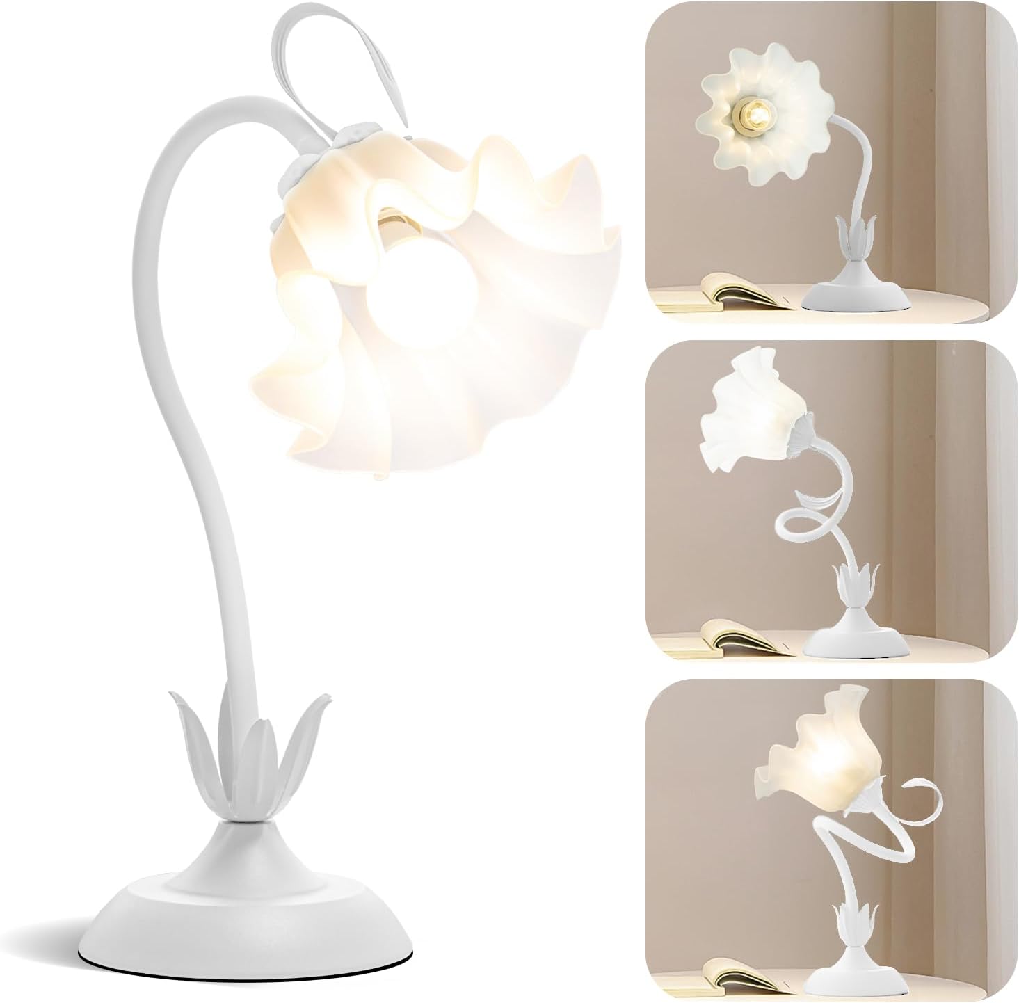 Green Floral Table Lamp