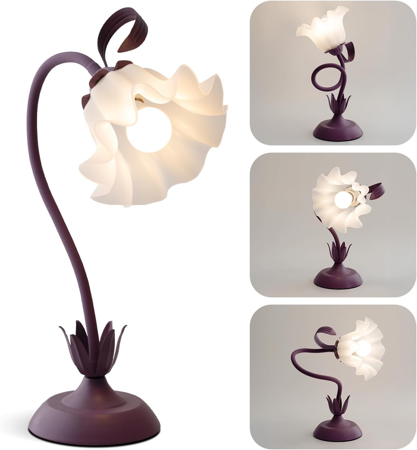Green Floral Table Lamp