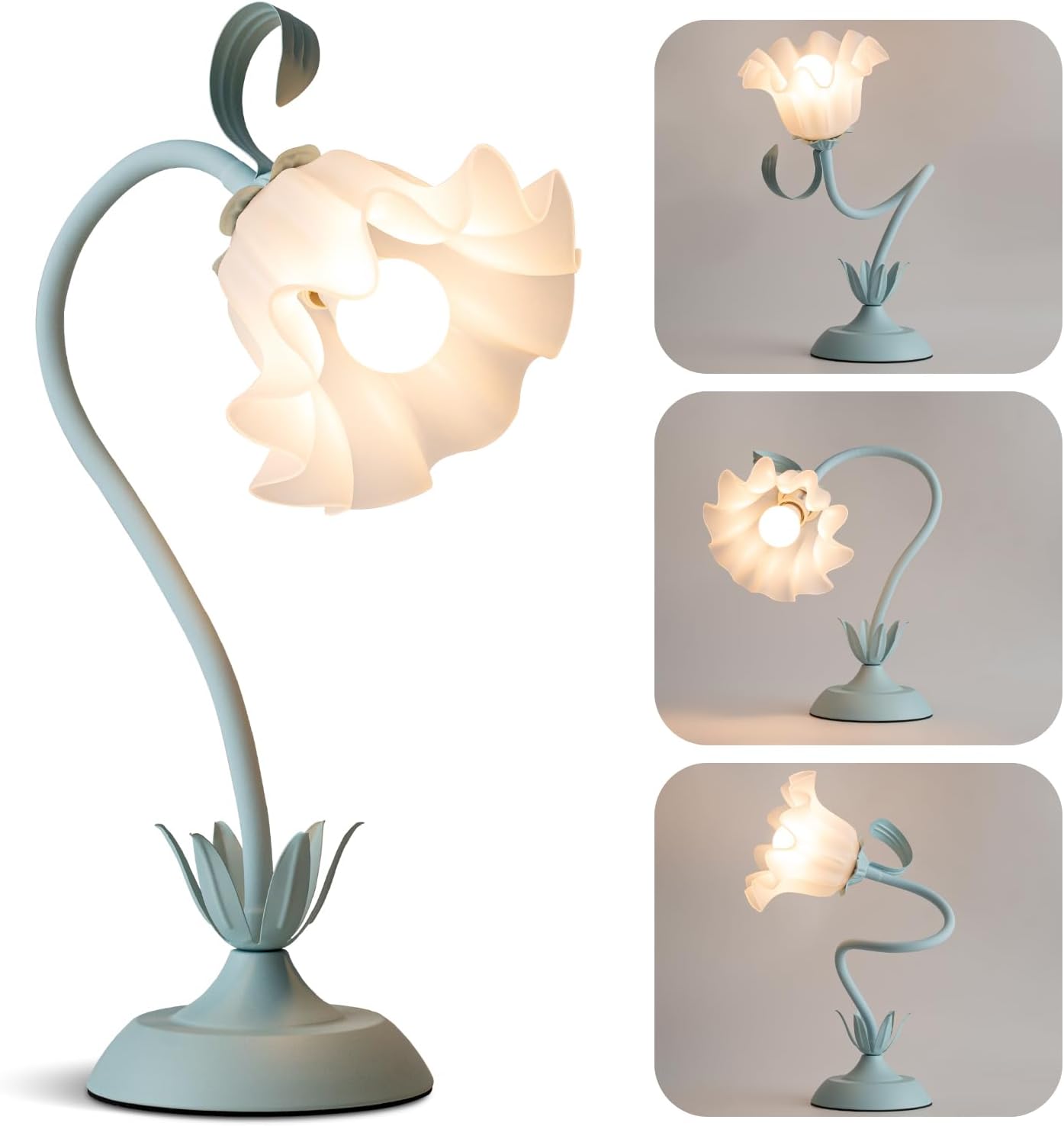 Green Floral Table Lamp