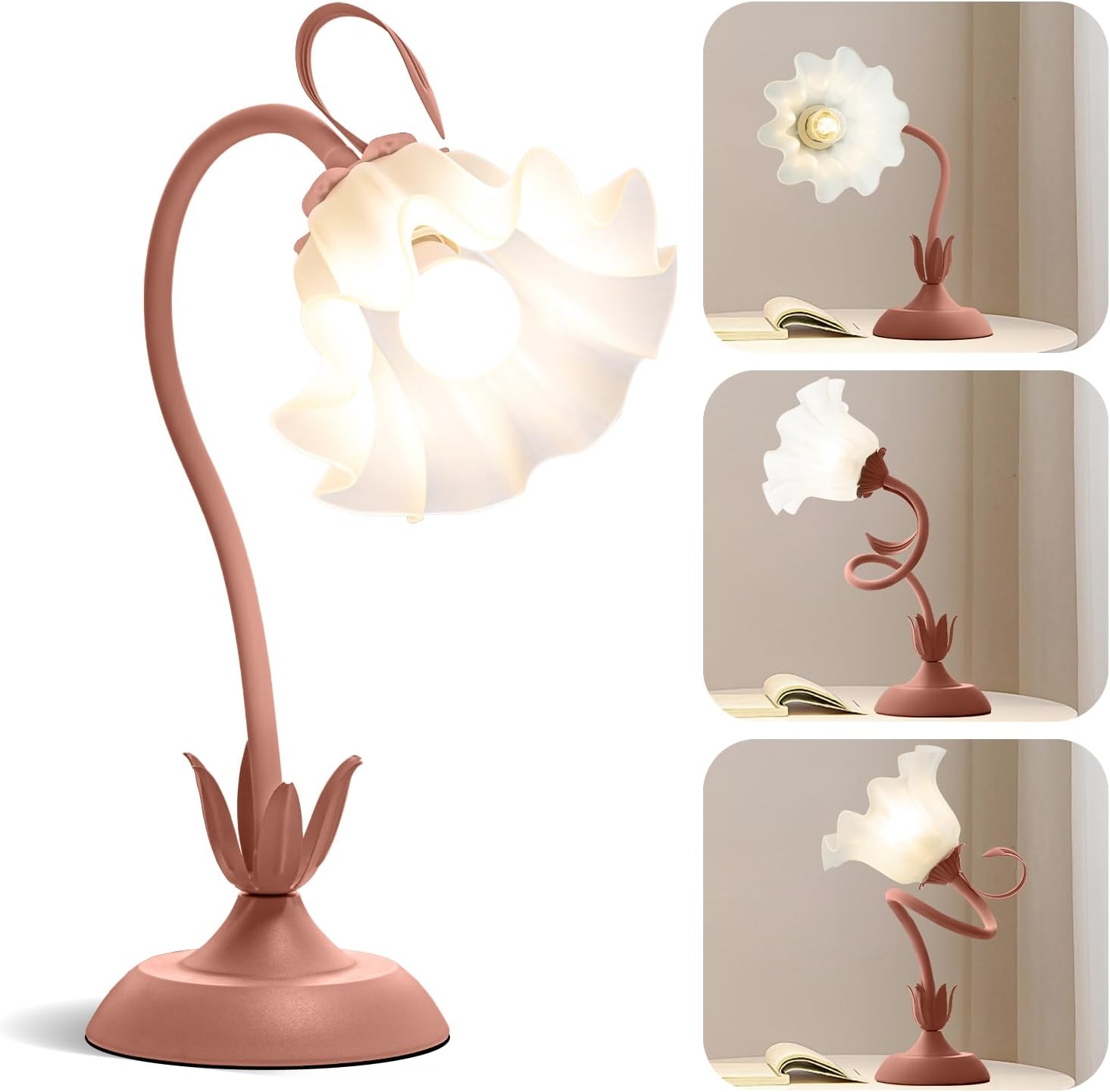 Green Floral Table Lamp